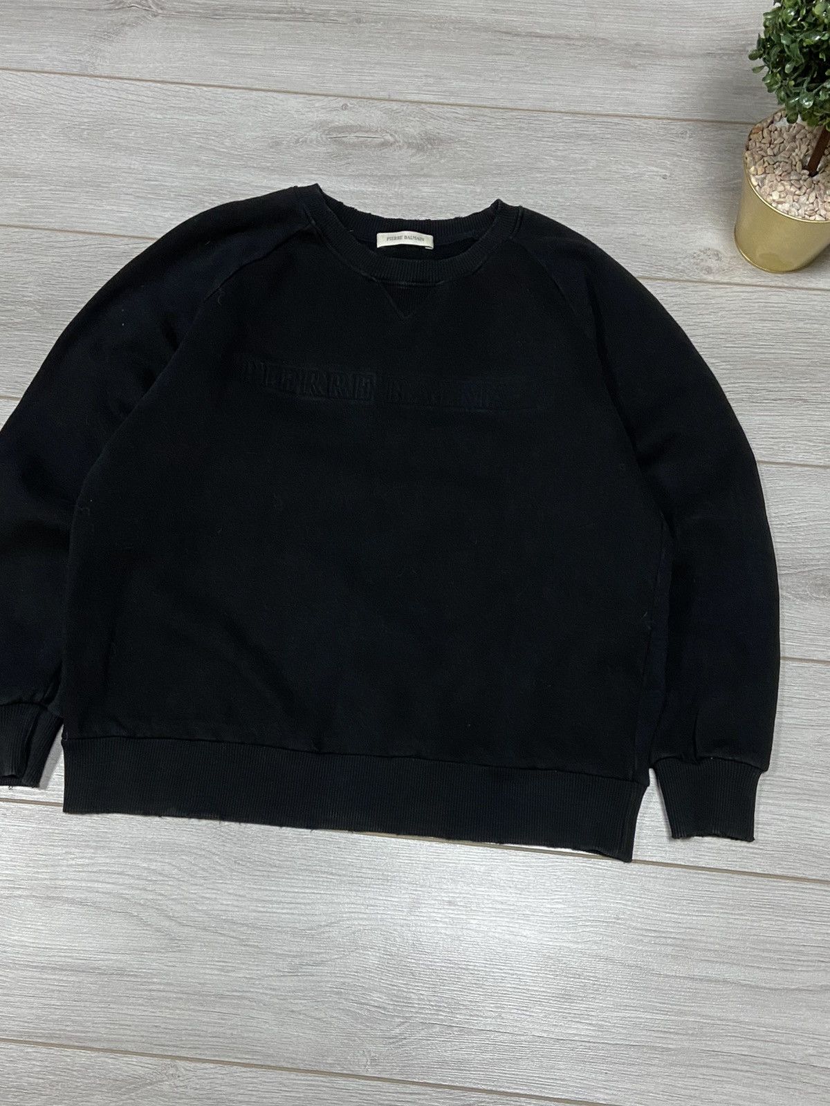 Balmain Pierre Balmain Big Logo Black Sweatshirt Size US L / EU 52-54 / 3 - 5 Thumbnail