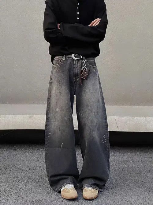VIBE Washed vintage inked baggy jeans Size US 32 / EU 48 - 4 Thumbnail