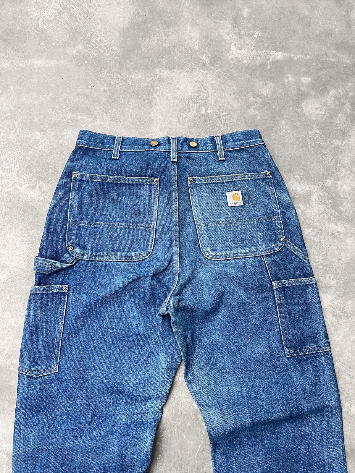 Carhartt Faded Carhartt Raw-Denim Carpenter Double Knee Pant B07-DNM Size US 32 / EU 48 - 6 Thumbnail