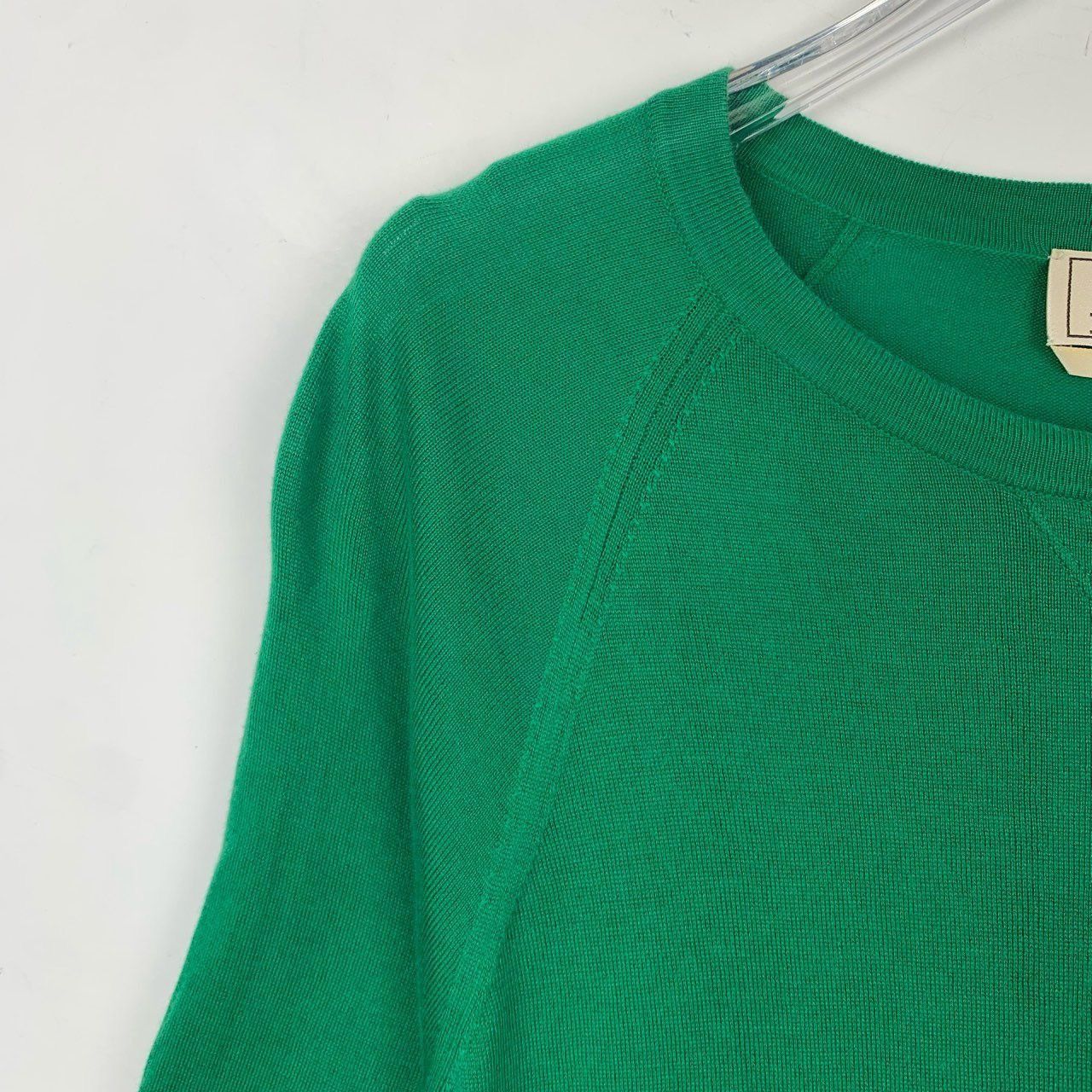 Hermes Hermès Green Cotton Knit Short-Sleeve Sweater With White Tri Size S / US 4 / IT 40 - 7 Thumbnail
