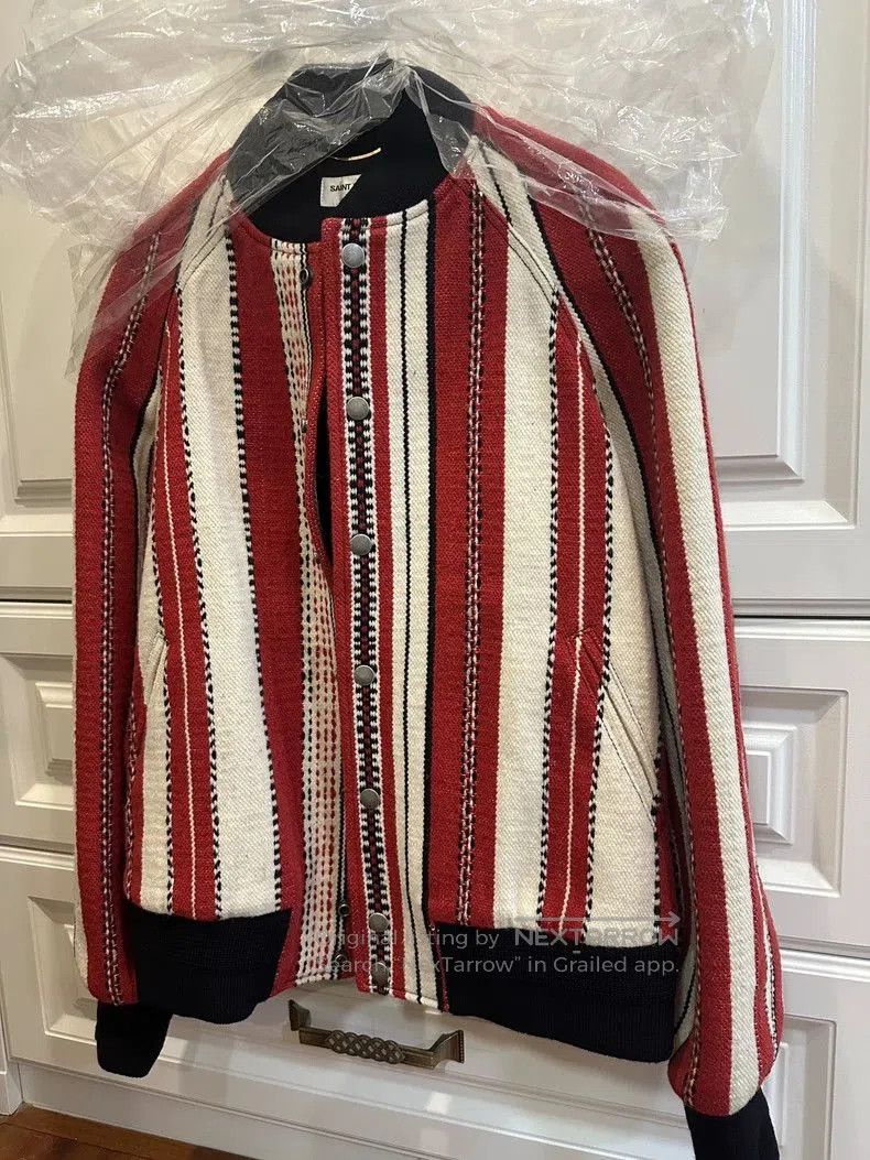 Yves Saint Laurent YSL Striped Bomber Jacket. Size S / US 4 / IT 40 - 1 Thumbnail