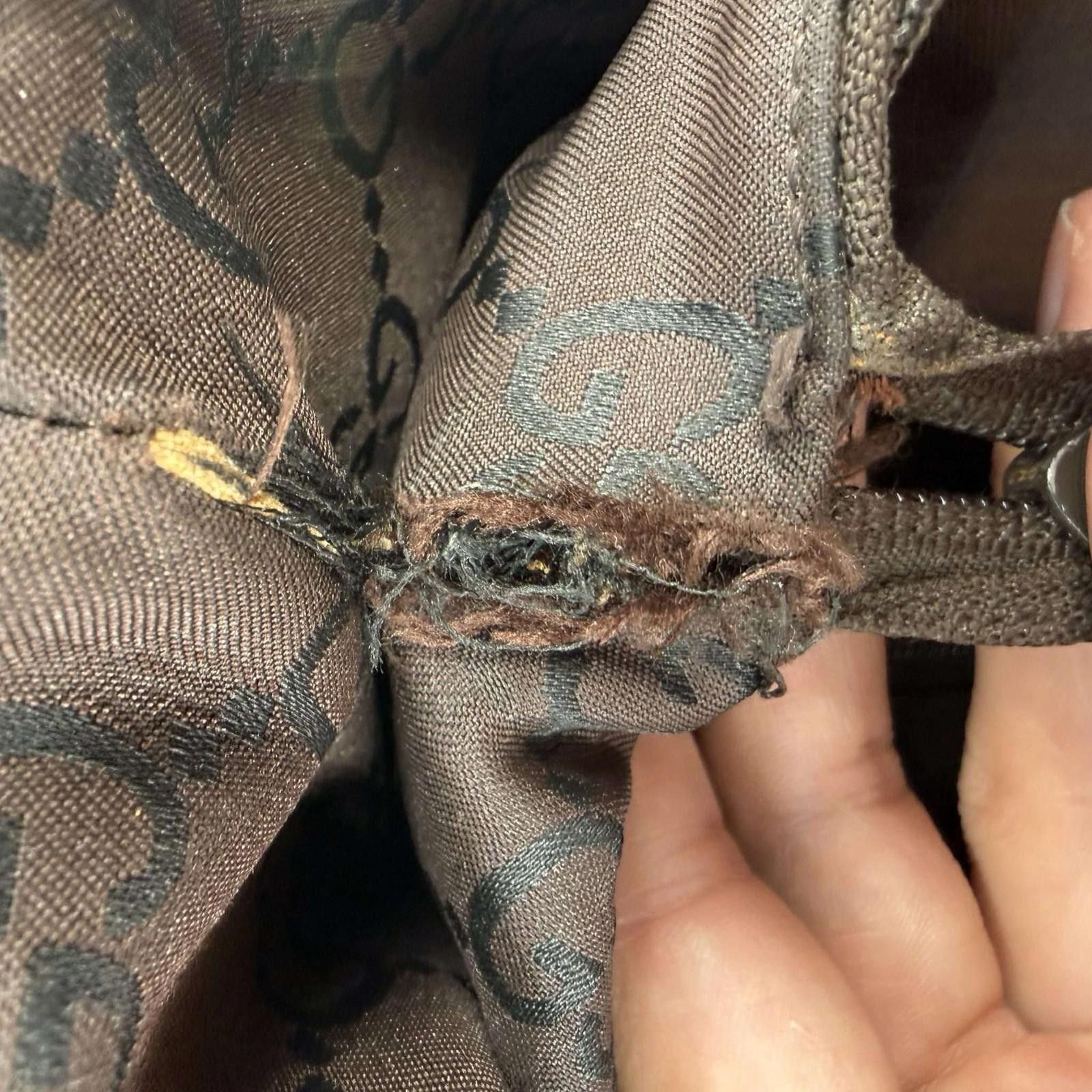 Gucci Gucci GG Monogram Nylon Shoulder Crossbody Bag Dark Brown Size ONE SIZE - 5 Thumbnail