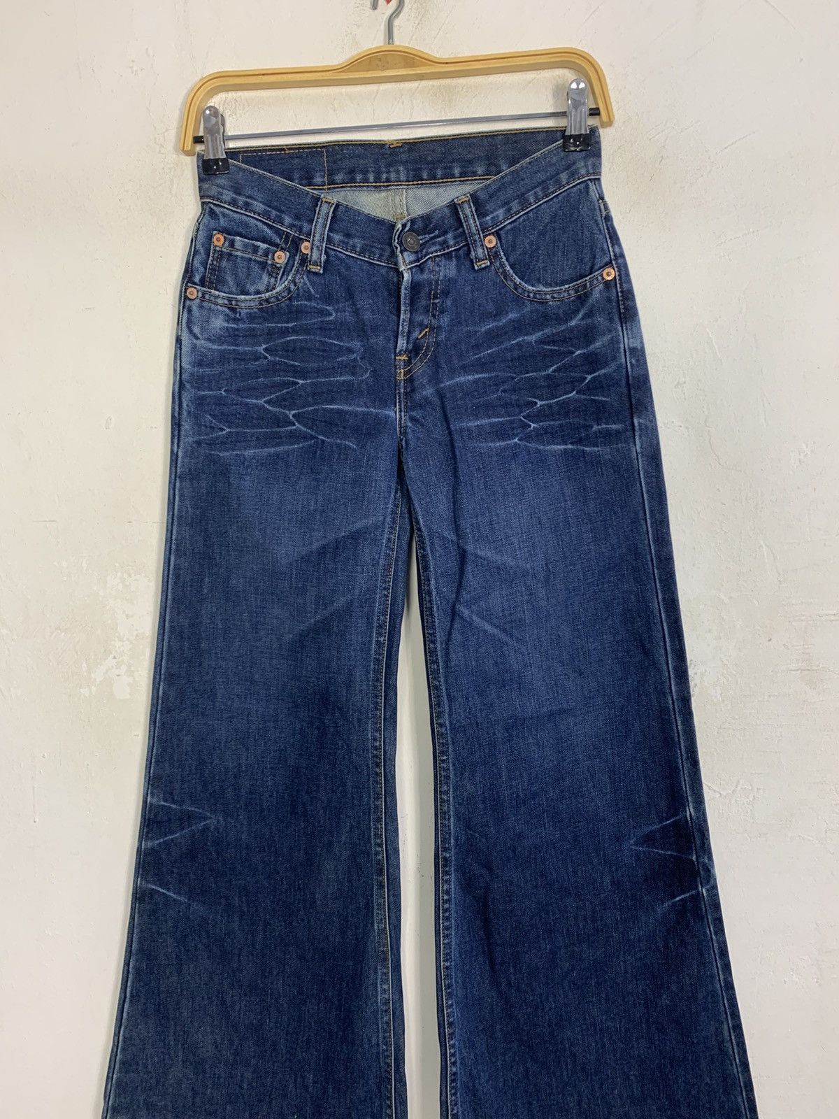 Levi's Levis Strauss Lot 308 Flared Indigo Denim Jeans Straight Cut Size 26" / US 2 / IT 38 - 3 Thumbnail