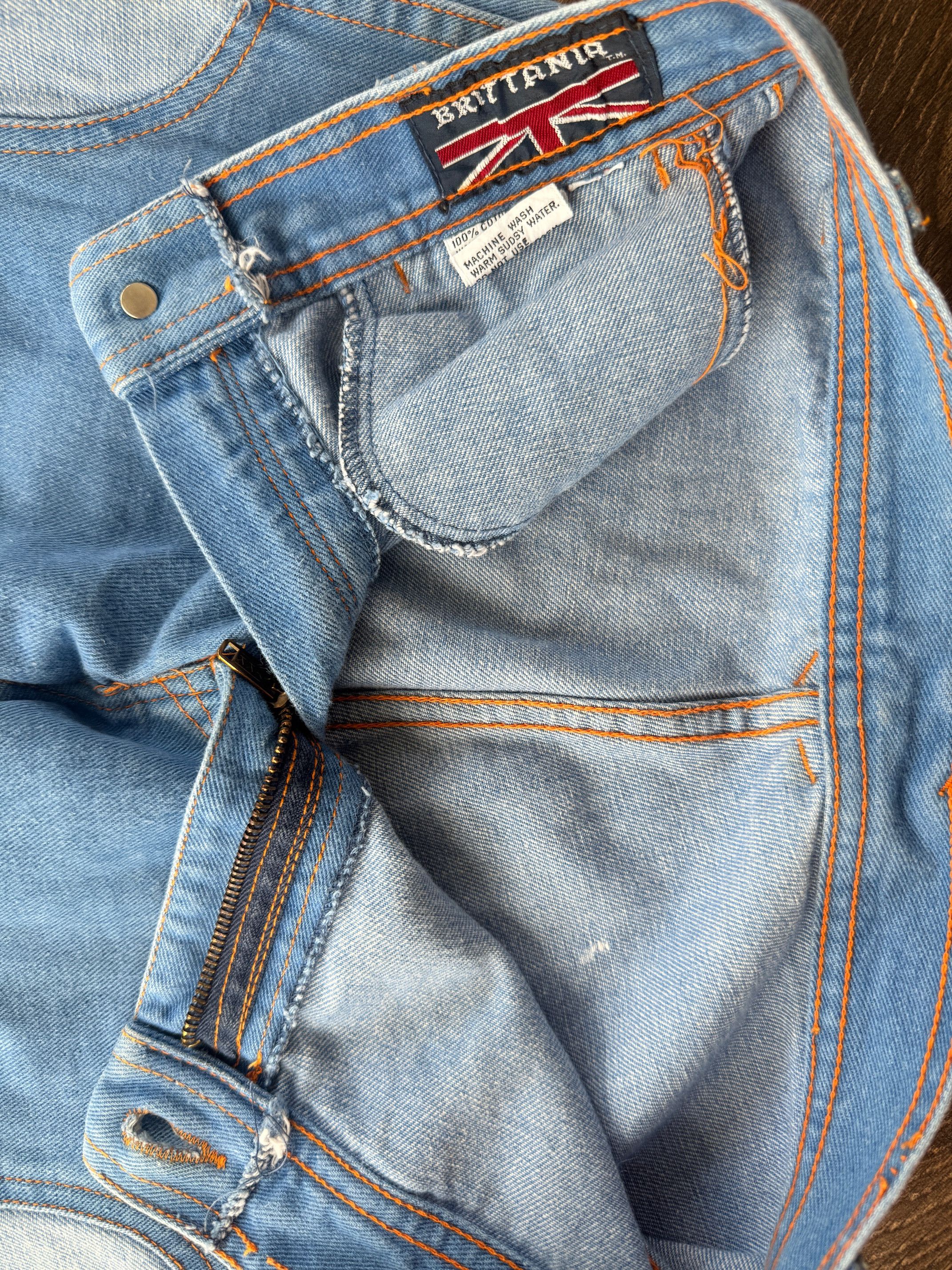 Other 1970's Brittania Window Pane Jeans Bell Bottoms Size 24" / US 00 / IT 34 - 3 Thumbnail