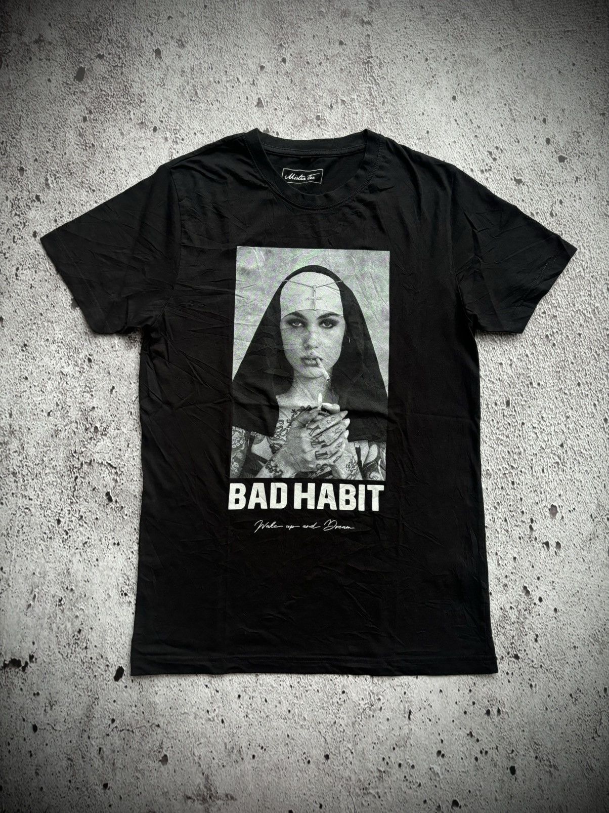Y2k Misten tee Bad Habit photo tshirt