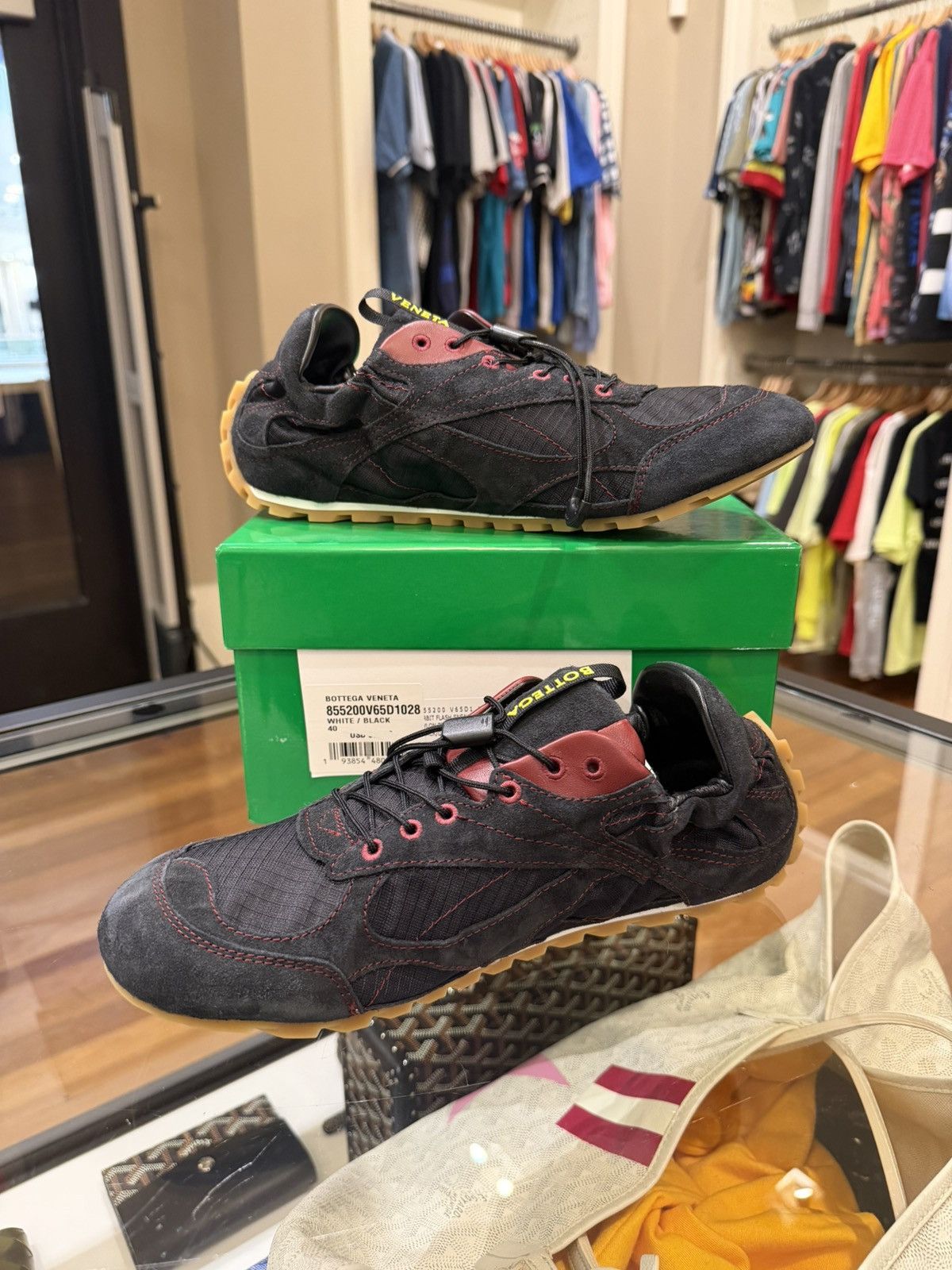 Bottega Veneta Bottega Orbit Flash Sneakers - Black/Dark Apple Size US 7 / EU 40 - 3 Thumbnail