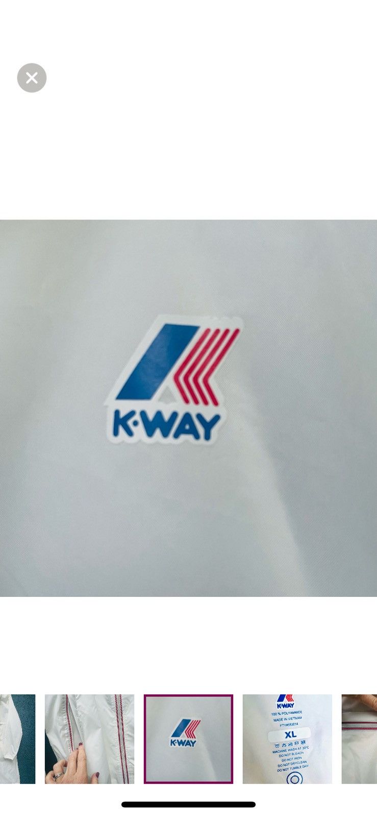 K-Way K Way Long White Raincoat Size US XL / EU 56 / 4 - 5 Thumbnail