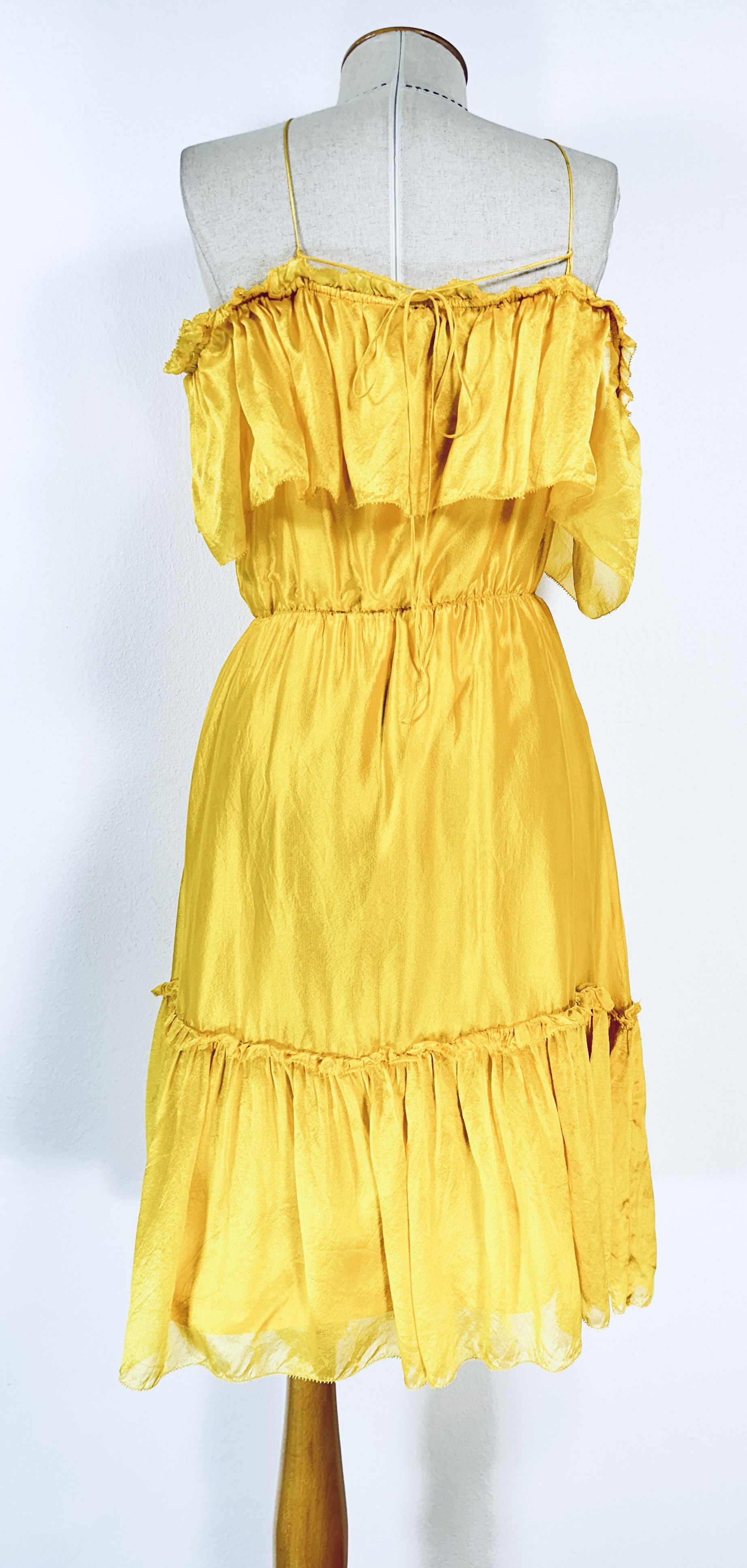 Designers Remix Yellow Silk Dress Size S / US 4 / IT 40 - 3 Thumbnail