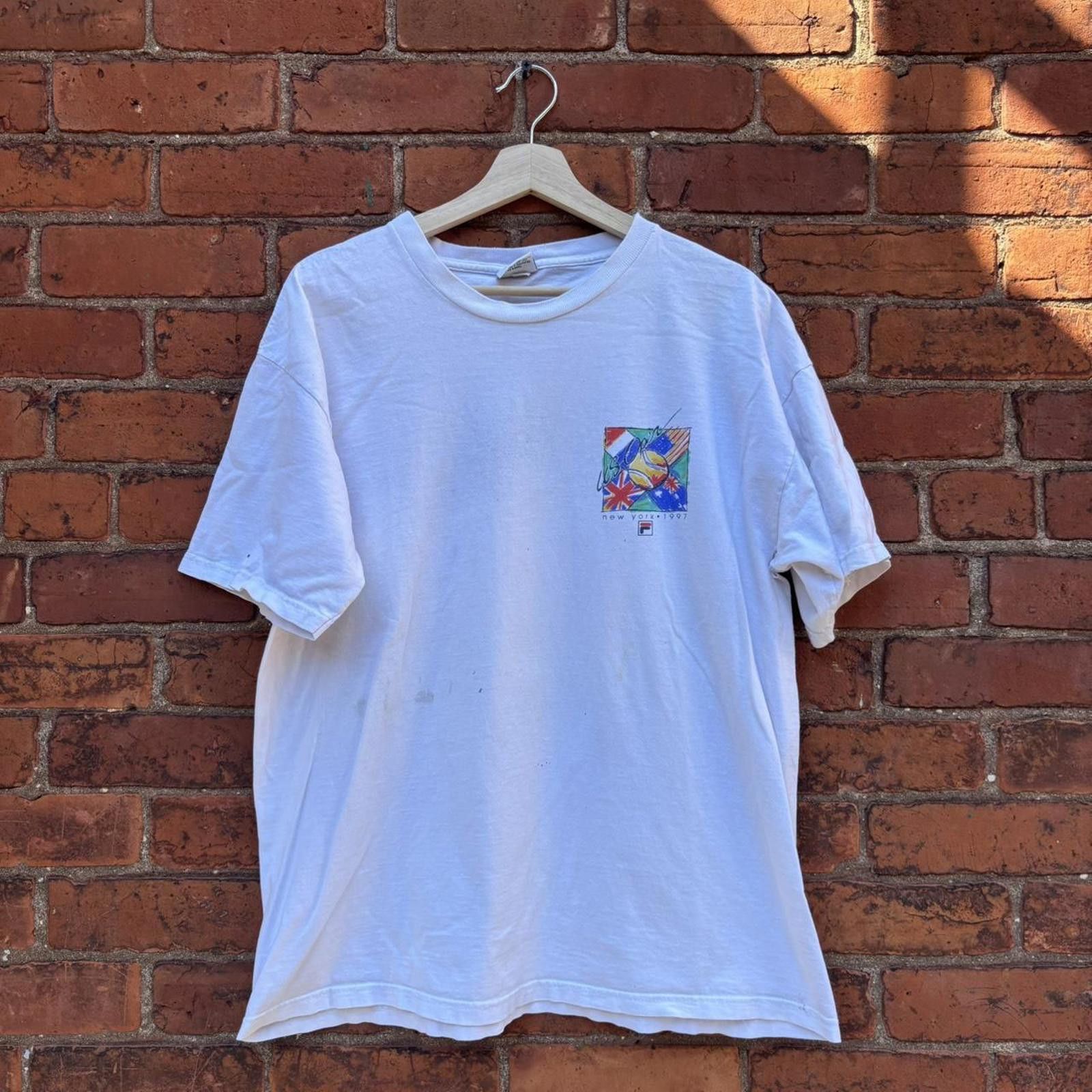 Fila vintage Fila us open New York t shirt 1997 L Size US L / EU 52-54 / 3 - 1 Thumbnail