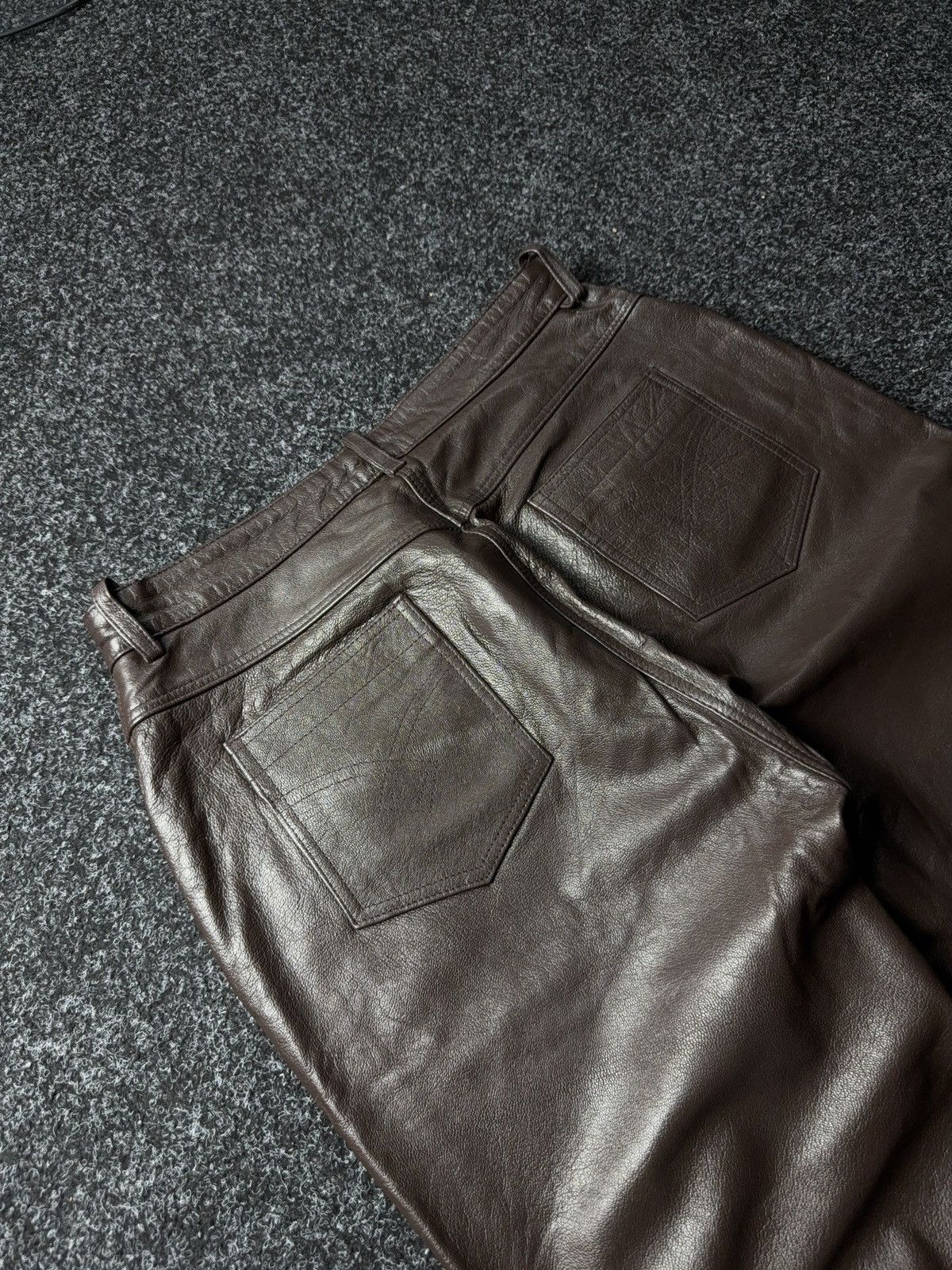 Leather Y2K Vintage Leather Pants Opium Style Alt Biker USA Rare Size US 33 - 16 Thumbnail