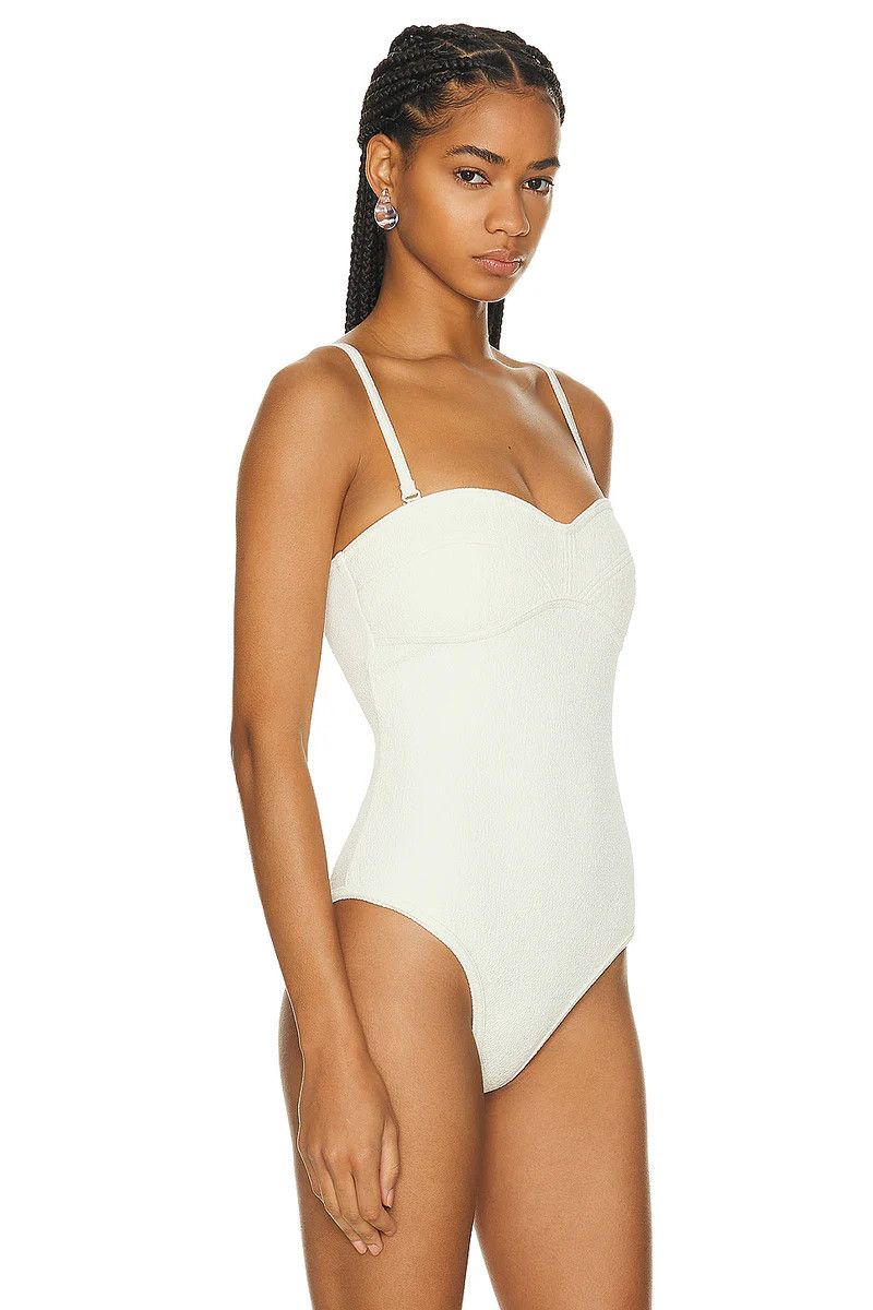Bottega Veneta o1n1vont1225 Textured Technical Body Suit in White Size XS / US 0-2 / IT 36-38 - 2 Thumbnail