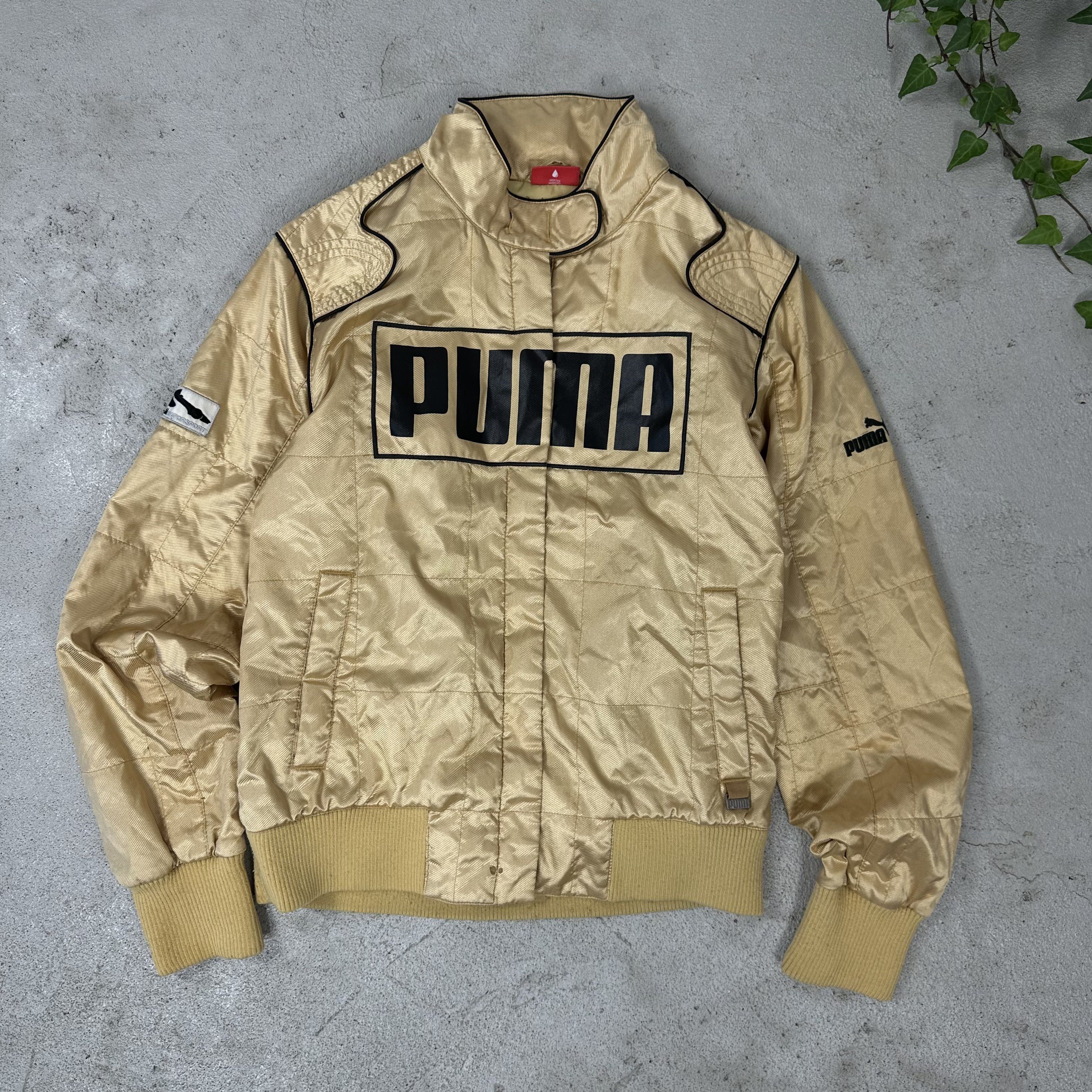 Puma Puma Vintage Y2K 00s 2000s Racing Gold Bomber Jacket