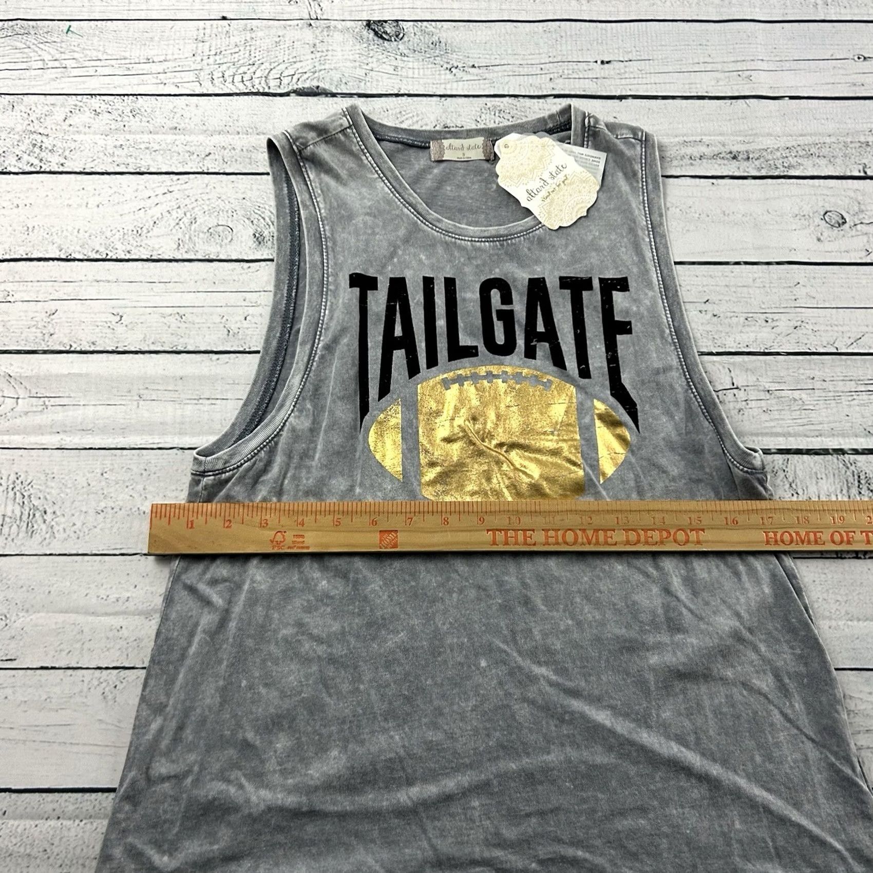 Vintage Altar'd State Tailgate Football Sleeveless Metallic Top Women's Small Gray Tank Shirt XSS? Size S / US 4 / IT 40 - 4 Thumbnail