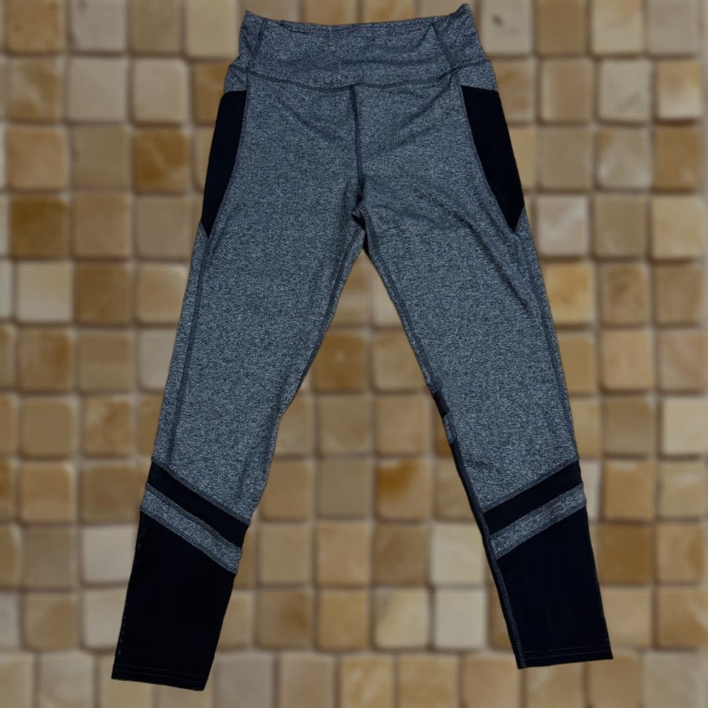 Vintage Adrienne Vittadini Sport Women's Leggings Yoga Pant L Gray Black Active Size 36" / US 14 / IT 50 - 1 Thumbnail