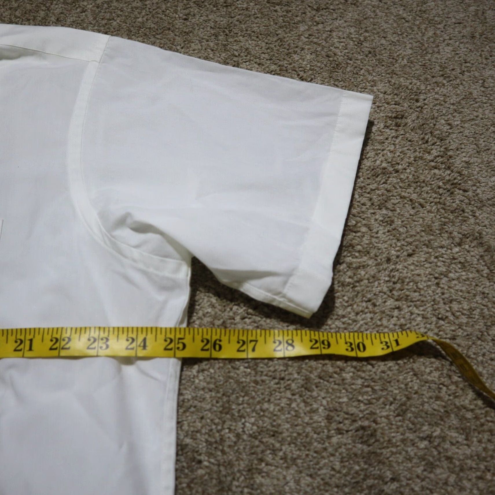 Vintage David Taylor Collection Solid White Dress Shirt Adult Size 17 Long Sleeve Button-Down Classic Mens Size 46R - 5 Thumbnail