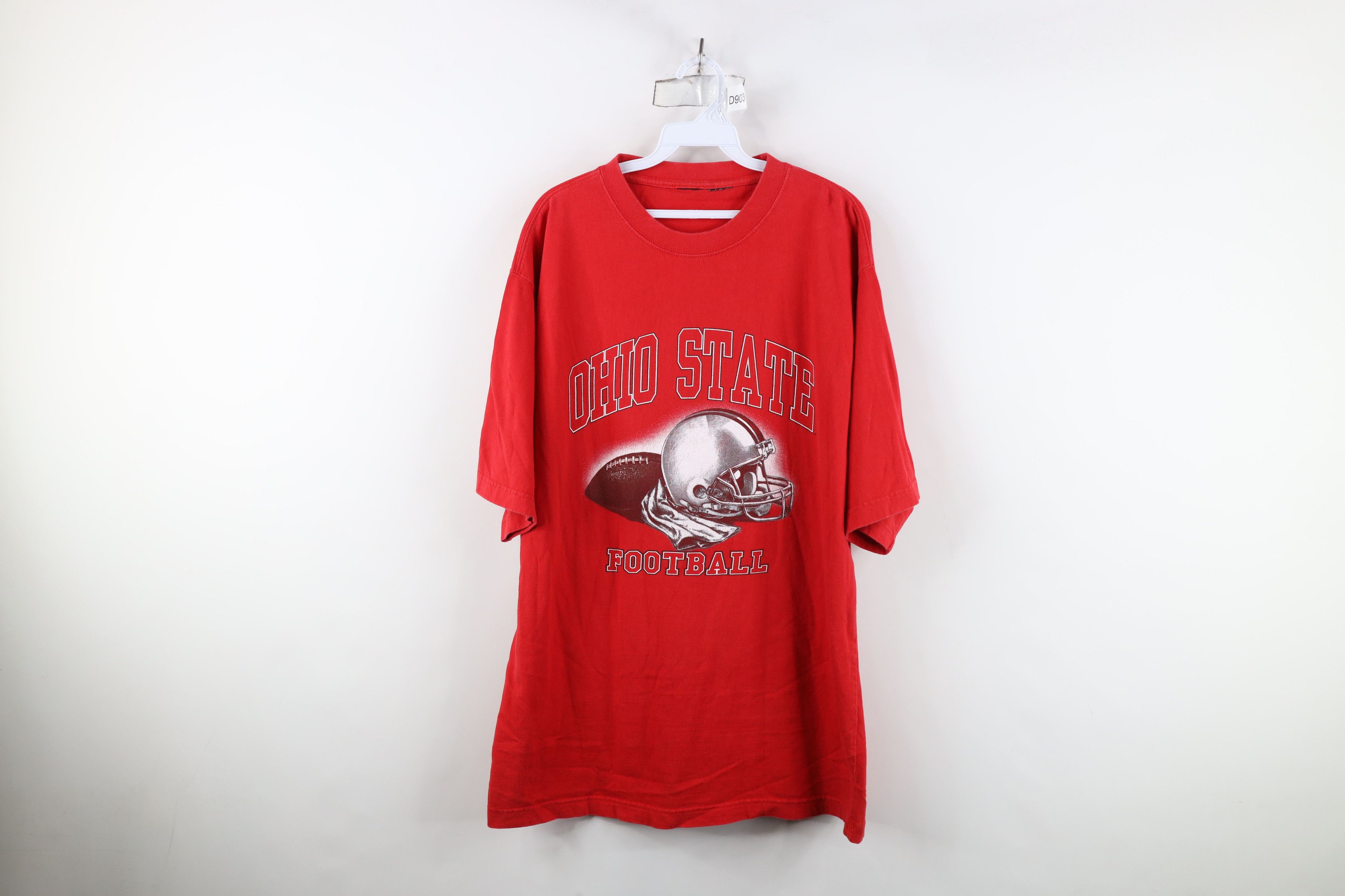 Vintage Vintage 90s Spell Ohio State University Football T-Shirt Red Size US XL / EU 56 / 4 - 1 Thumbnail