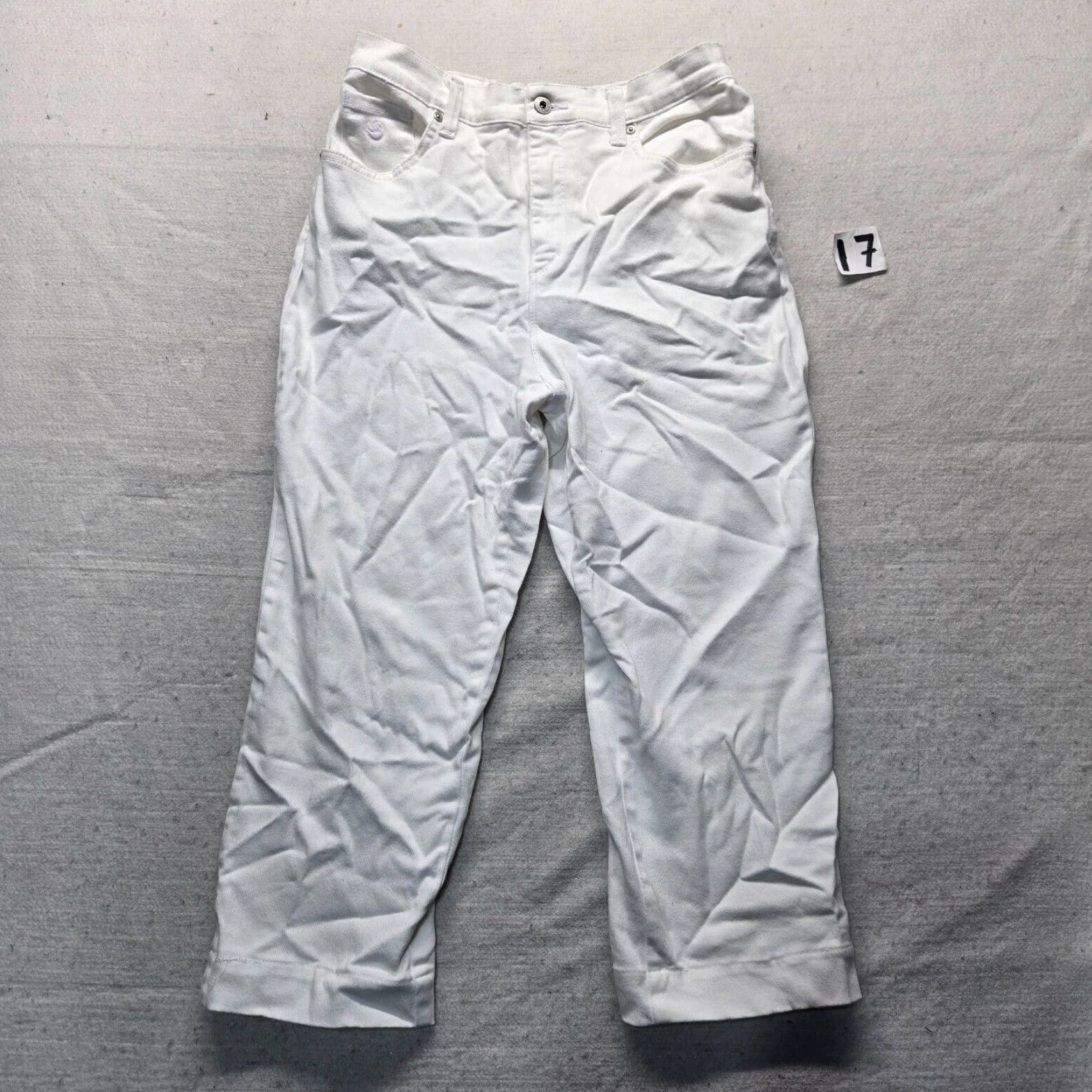 Gloria Vanderbilt Gloria Vanderbilt Amanda Solid White Pants Jeans Women Size 10 Bootcut Adult Size 32" / US 10 / IT 46 - 2 Thumbnail