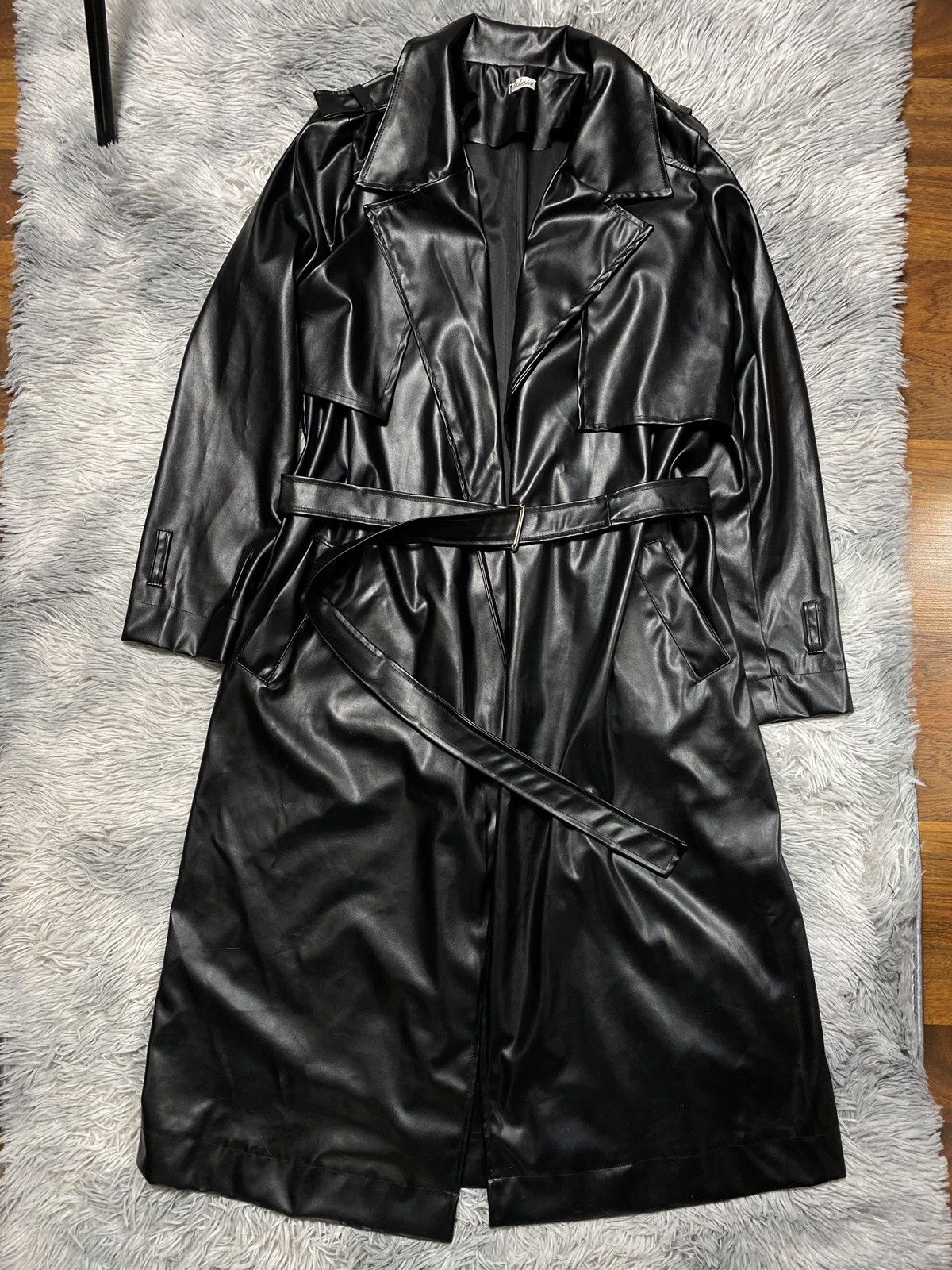 Black Glossy Trench Coat – Perfect Fall Statement Piece