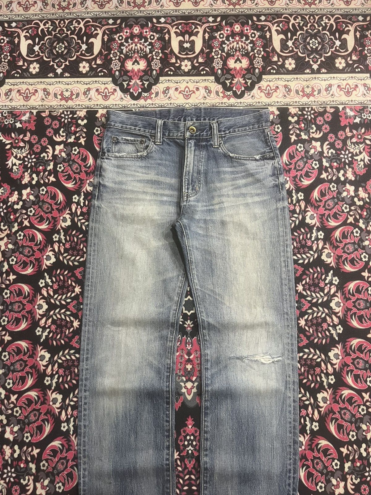 Jil Sander × Uniqlo Uniqlo Faded Washed Distressed Regular Straight Jeans Size US 31 - 3 Thumbnail