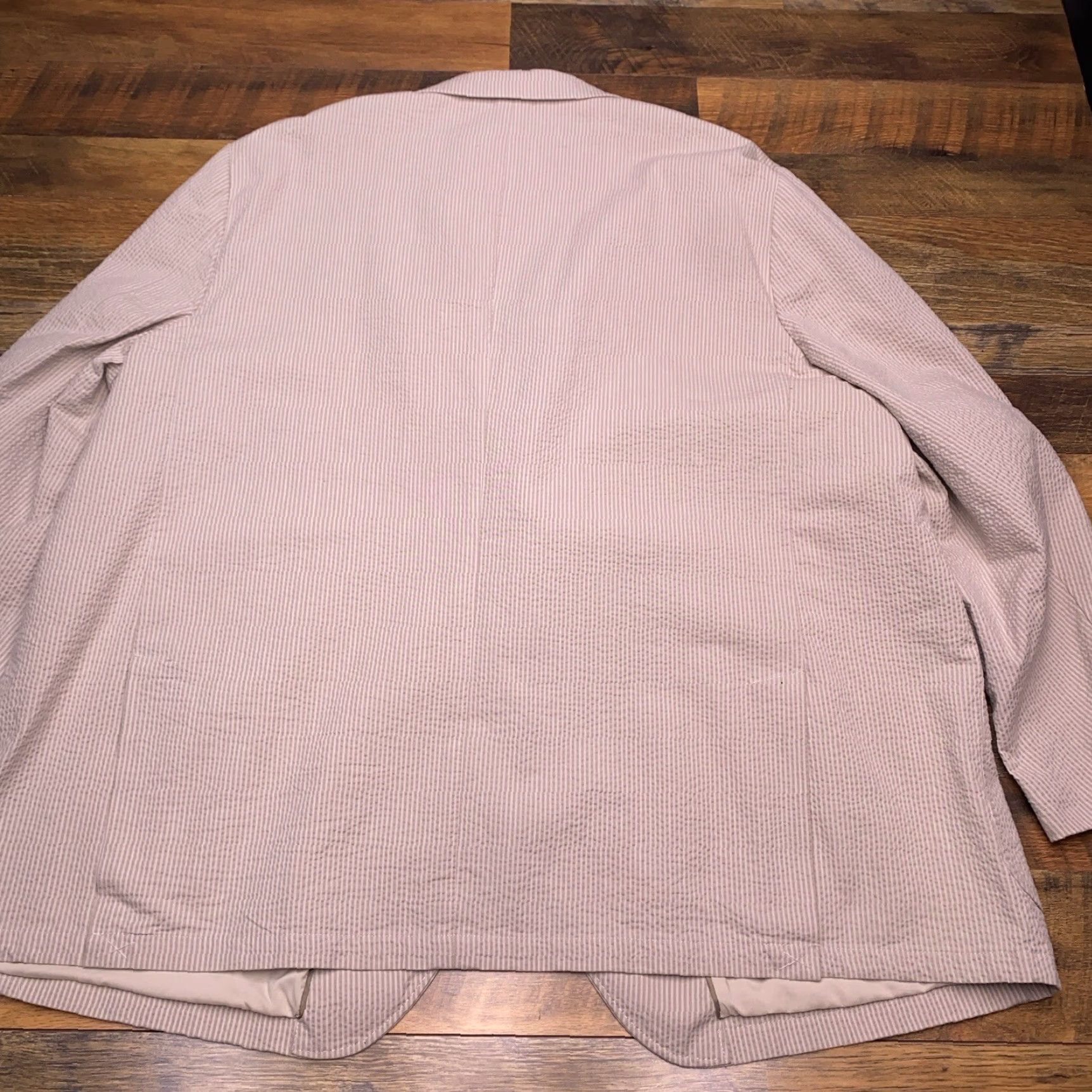 Joseph Abboud Joseph Abboud Sport Coat 3X Tan Striped Seersucker Blazer New Mens Size 48R - 2 Thumbnail