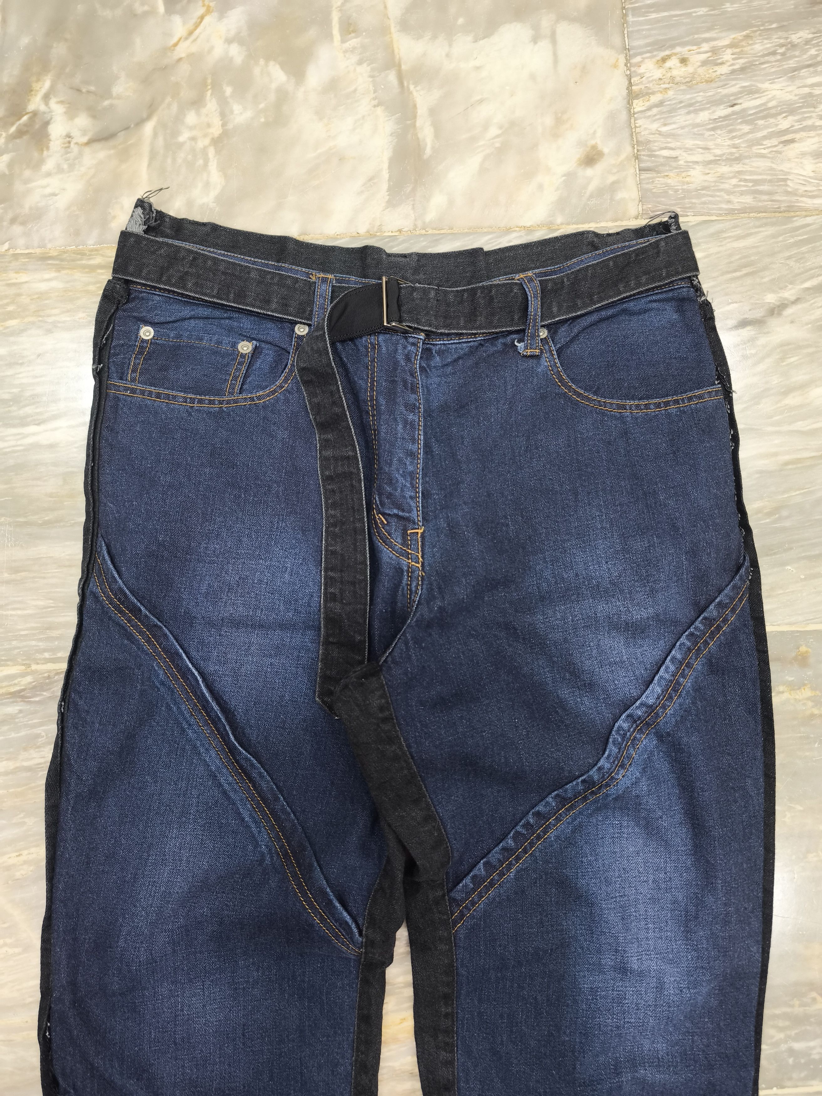 Sacai Sacai Belted Reconstructed Docking Denim Pants Size 33" - 2 Thumbnail