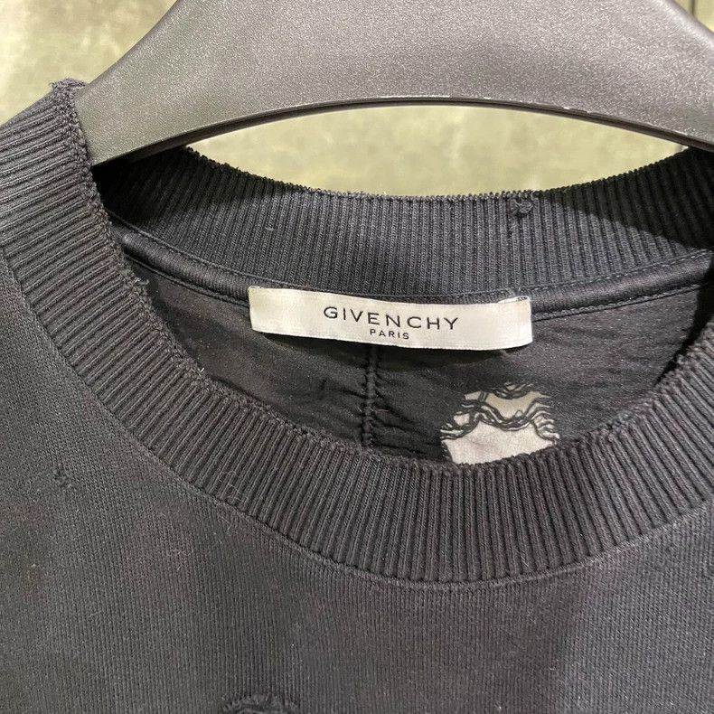 Givenchy Givenchy Hole Destroyed Black Large Logo Net Mesh Sweatshi Size US S / EU 44-46 / 1 - 3 Thumbnail
