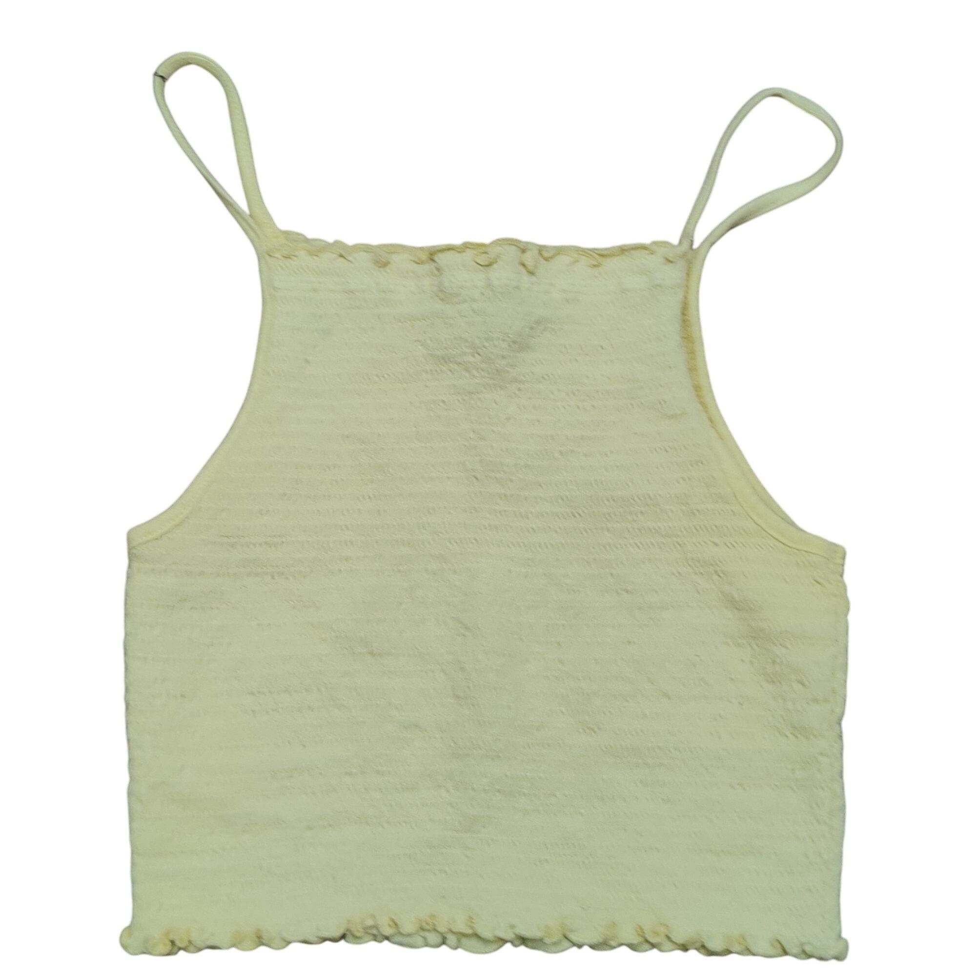 Forever 21 Forever 21 Womens Crop Top Smocked Textured Spaghetti Strap Size S / US 4 / IT 40 - 2 Thumbnail