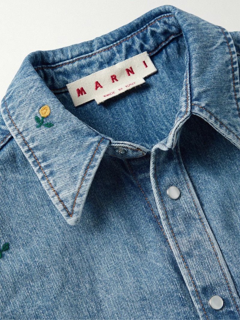 Marni 🔥$1.1K VALUE🔥Marni Mohair Blend Embroidered Denim Jacket Size US XS / EU 42 / 0 - 4 Thumbnail