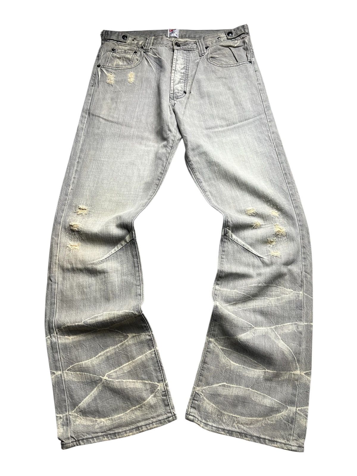 Tornado Mart PRPS Distressed Clawmark Flared Jeans Size US 32 / EU 48 - 1 Thumbnail