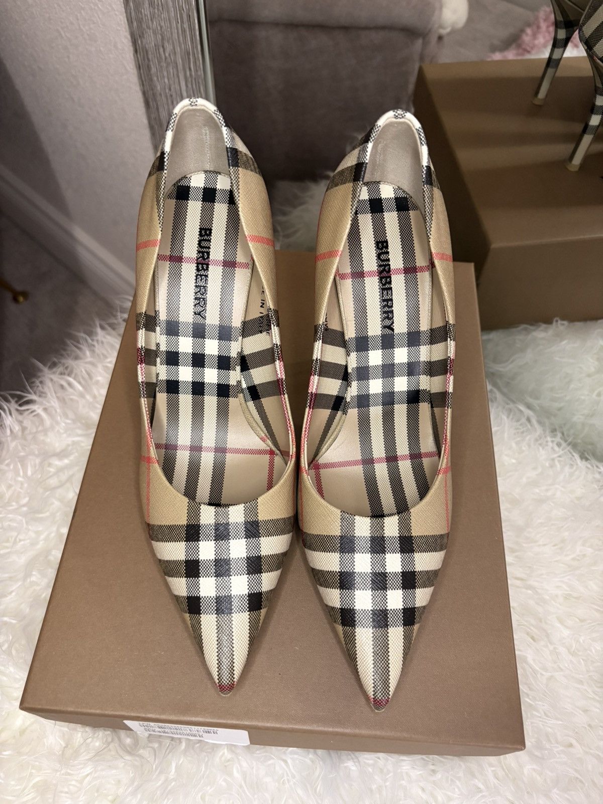 Burberry Burberry London archive beige check heel Size US 5.5 / IT 35.5 - 5 Thumbnail