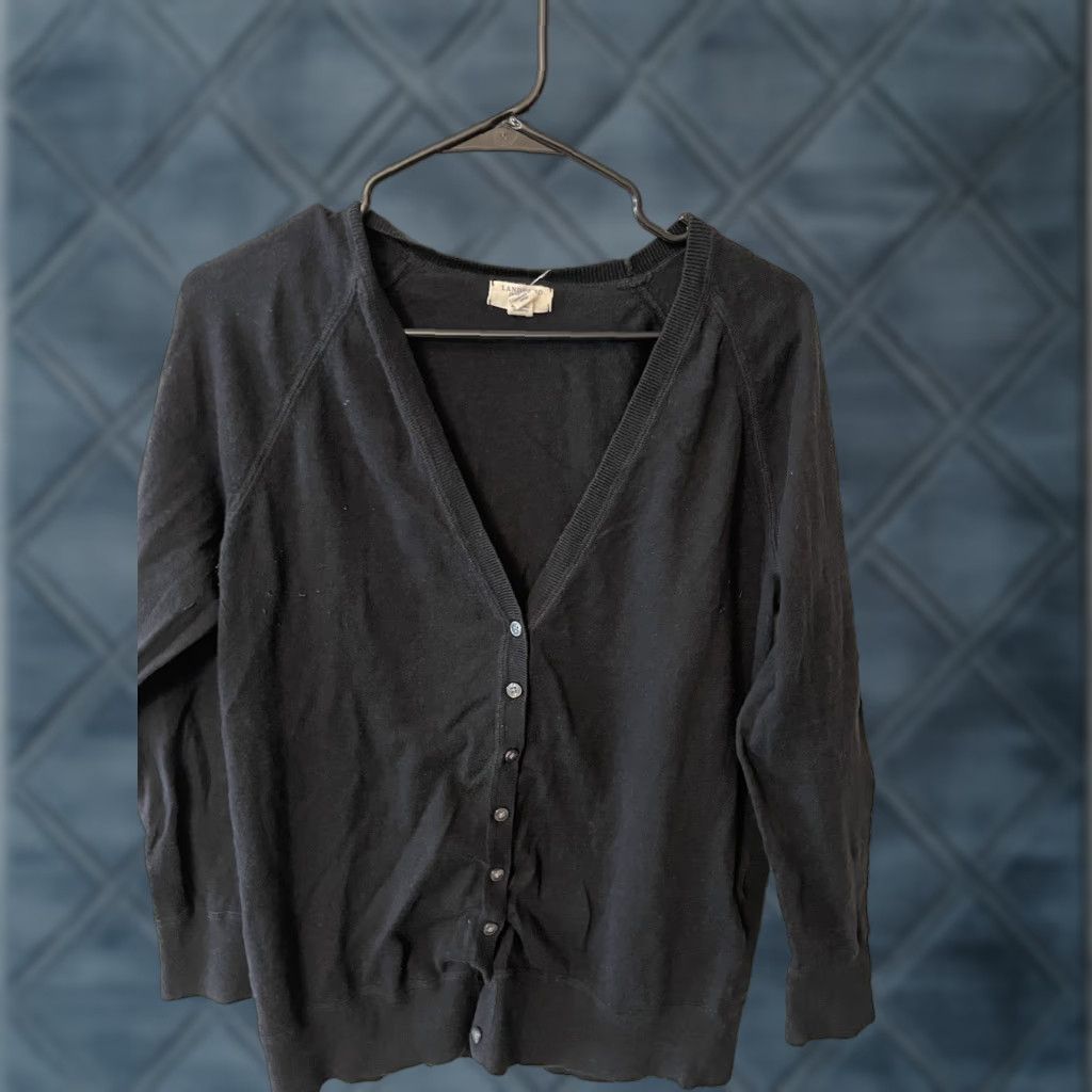 Lands' End Vintage Lands' End Canvas Womens Cardigan Sweater Pockets Size Medium Black Size M / US 6-8 / IT 42-44 - 1 Thumbnail