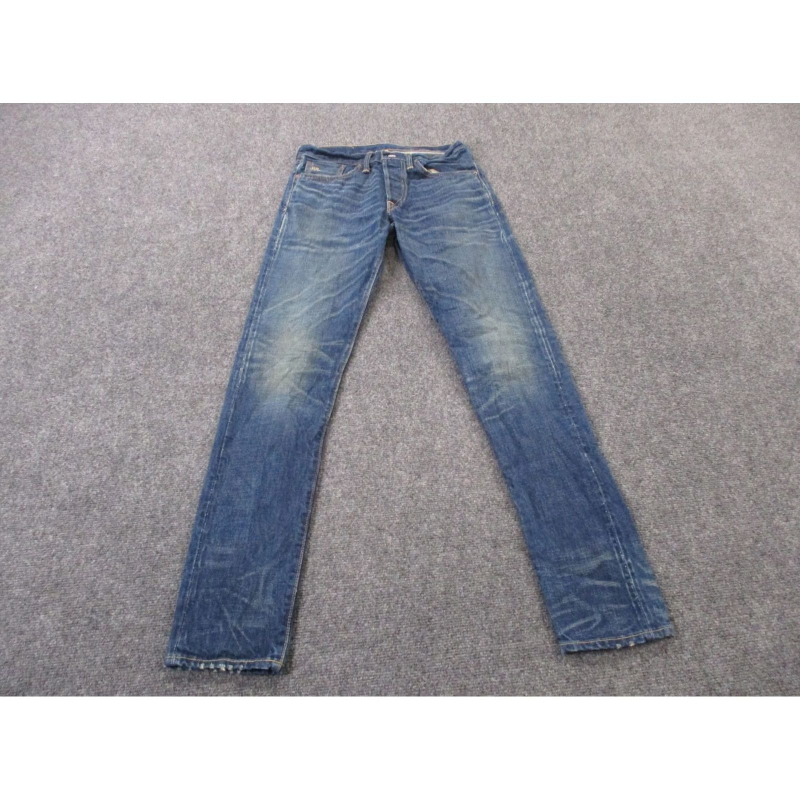 Vintage RRL Ralph Lauren Jeans Men 28 X 32 Denim Selvedge Slim Straight Blue Regular Jeans Mens 28 Size US 28 / EU 44 - 2 Thumbnail