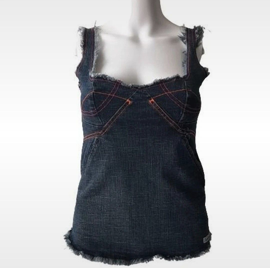 Diesel 2YK DENIM CORSET STYLE BUSTIER Size S / US 4 / IT 40 - 1 Thumbnail