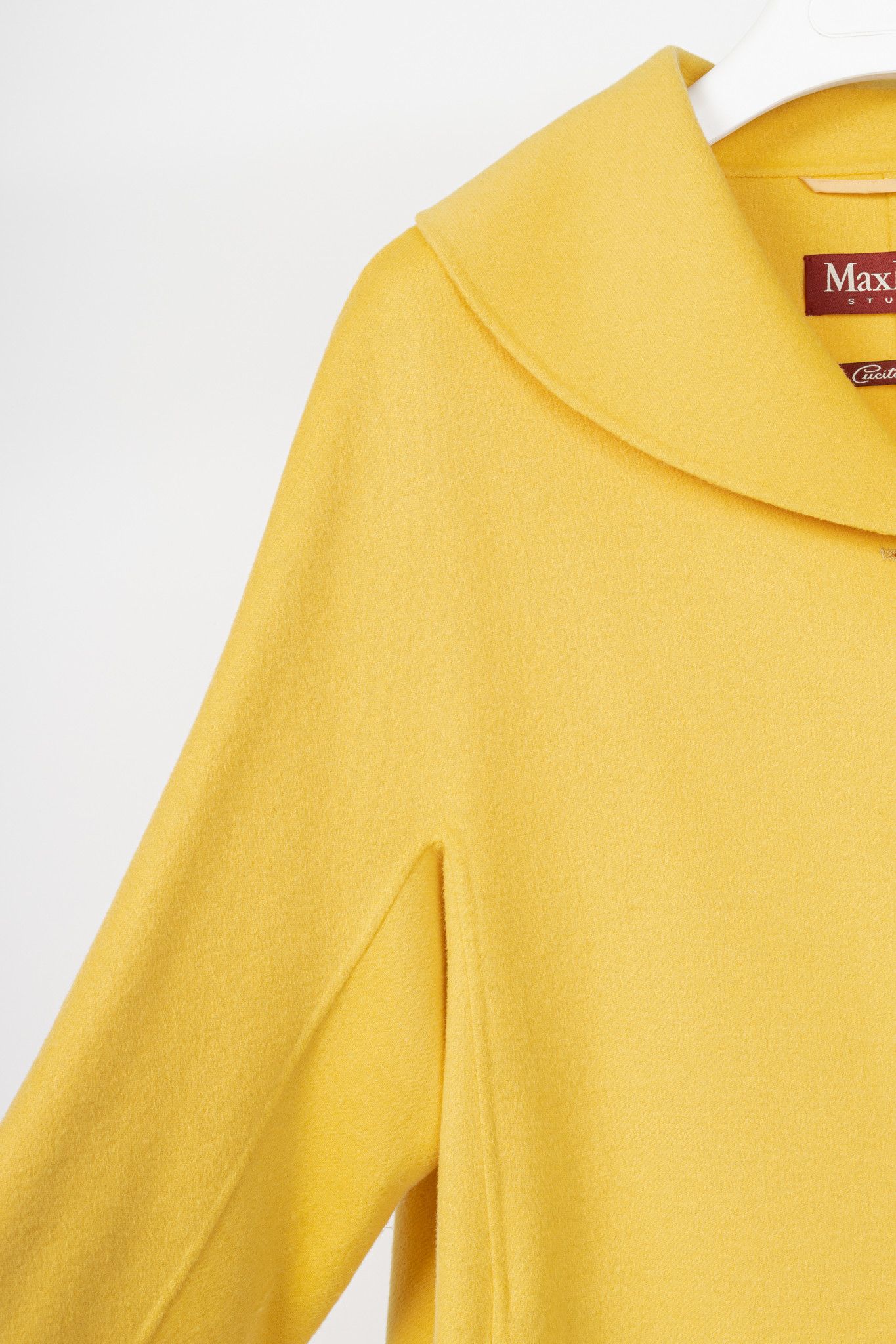 Max Mara Max Mara Studio Yellow Double-Faced Wool Shawl-Collar Coat Size XL / US 12-14 / IT 48-50 - 5 Thumbnail