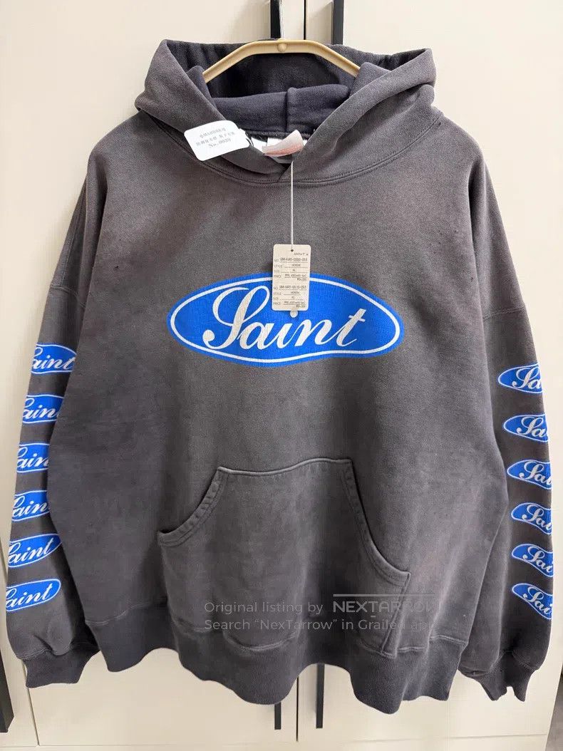 Saint Michael Bullet screen slogan pattern hoodie