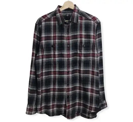 Japanese Brand Uniqlo Plaid Tartan Flannel Shirt