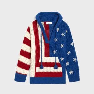 image of Celine O1W1Db10324 Crochet Cardigan In Blue, Men's (Size Medium)