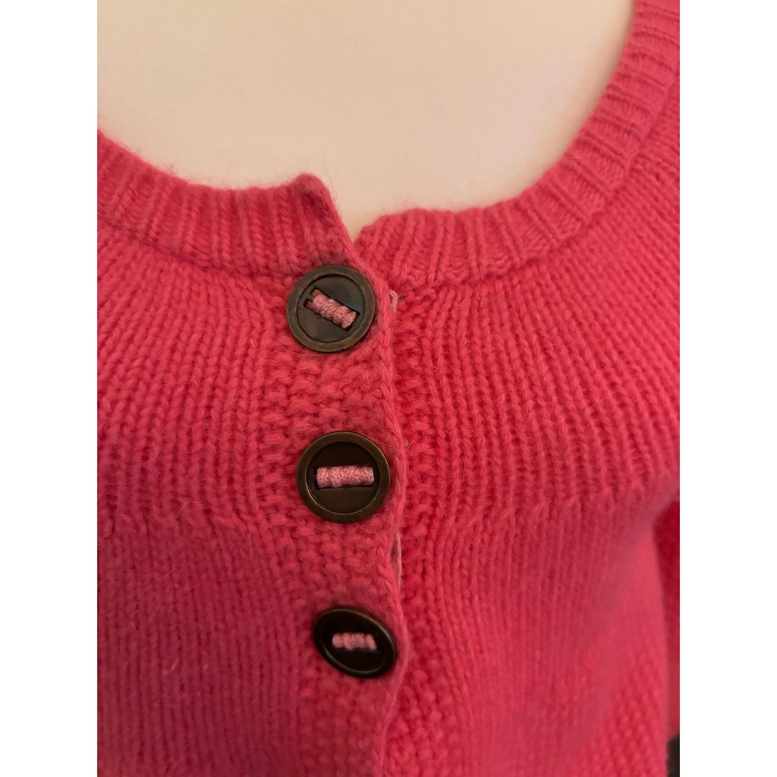 Free People Free People Women's Wool Cardigan Sweater Size Medium Pink Size M / US 6-8 / IT 42-44 - 2 Thumbnail