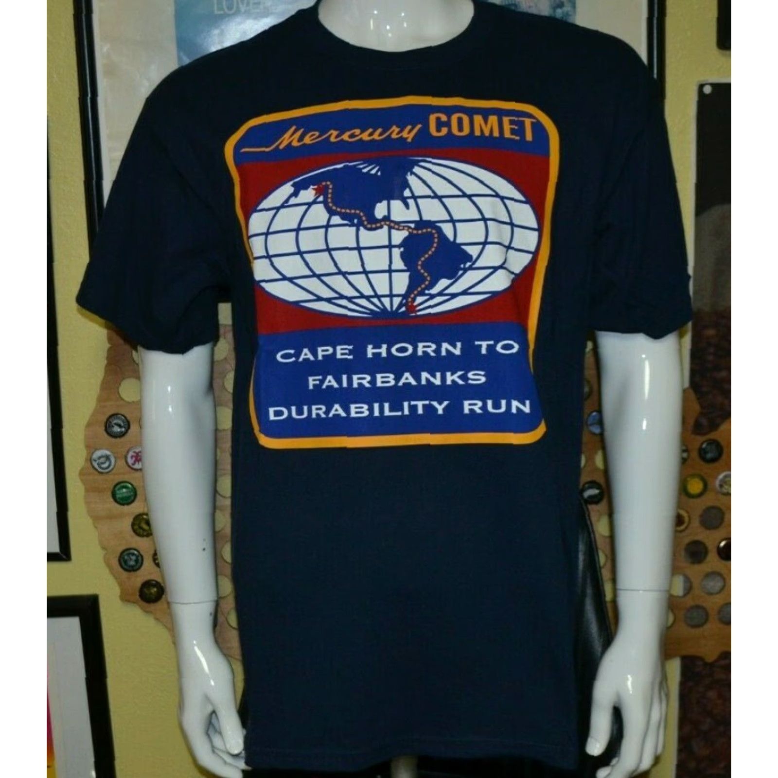 Gildan VINTAGE Mercury Comet Durability Run T Shirt XL Men Blue 1960s Racing Cars Gildan 100% Cotton Graphic Tee Short Sleeve Classic Muscle Car N E W nice Size US XL / EU 56 / 4 - 2 Thumbnail