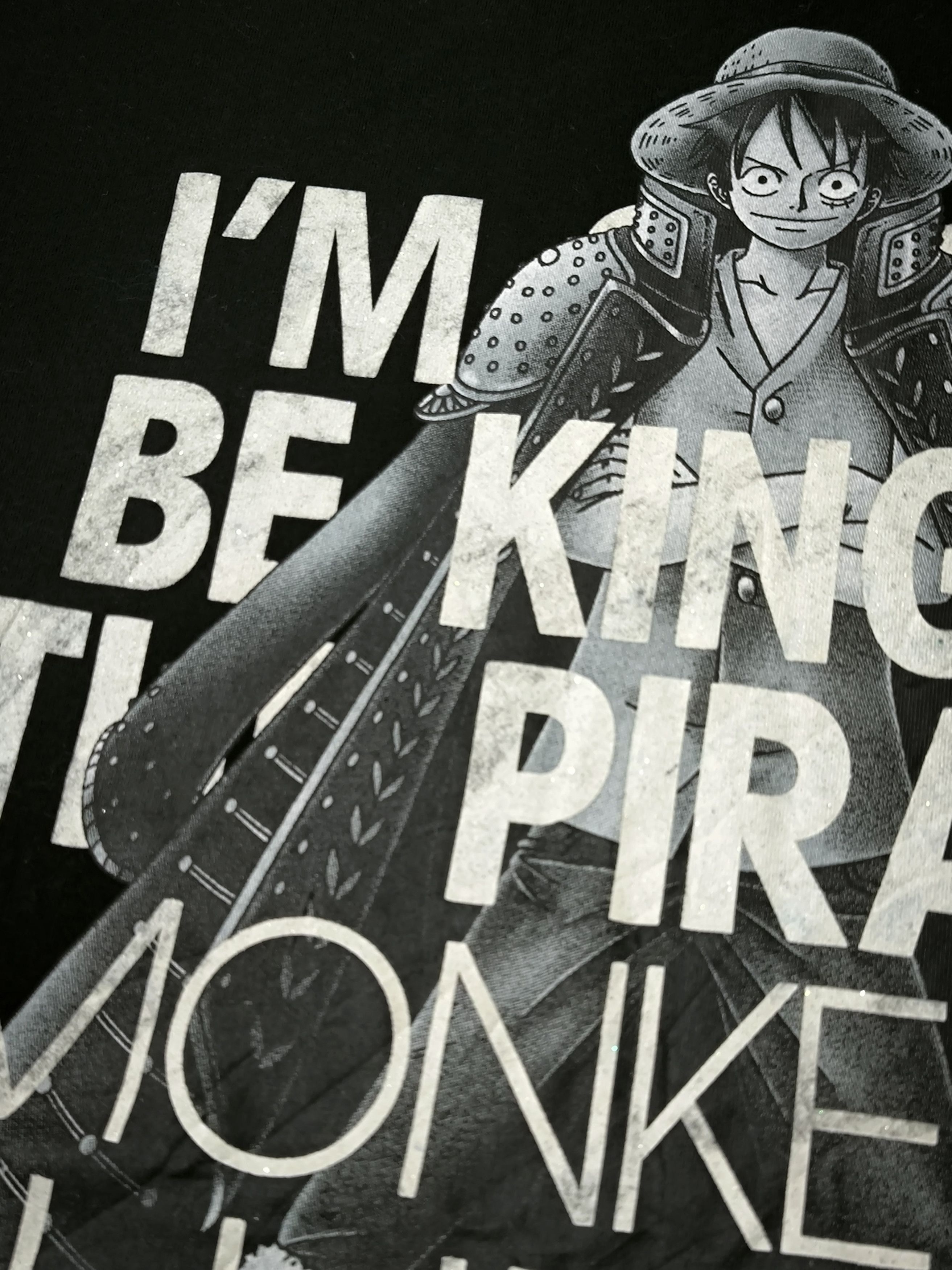 Anime One Piece "I'm gonna be King of the Pirates" Monkey Luffy Size US L / EU 52-54 / 3 - 10 Thumbnail