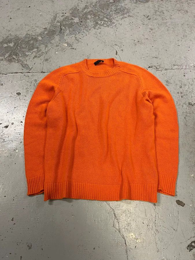 Prada AW2018 Prada Orange Wool Minimalist Sweater Size US L / EU 52-54 / 3 - 3 Thumbnail