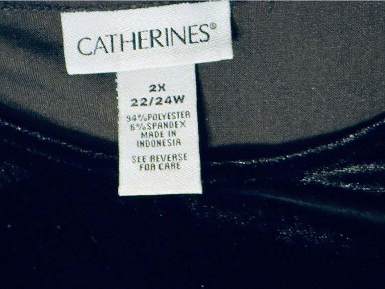 Other Catherines Black Velvet Maxi Dress Cold Shoulder Plus Formal Size XXL / US 16-18 / IT 52-54 - 5 Thumbnail