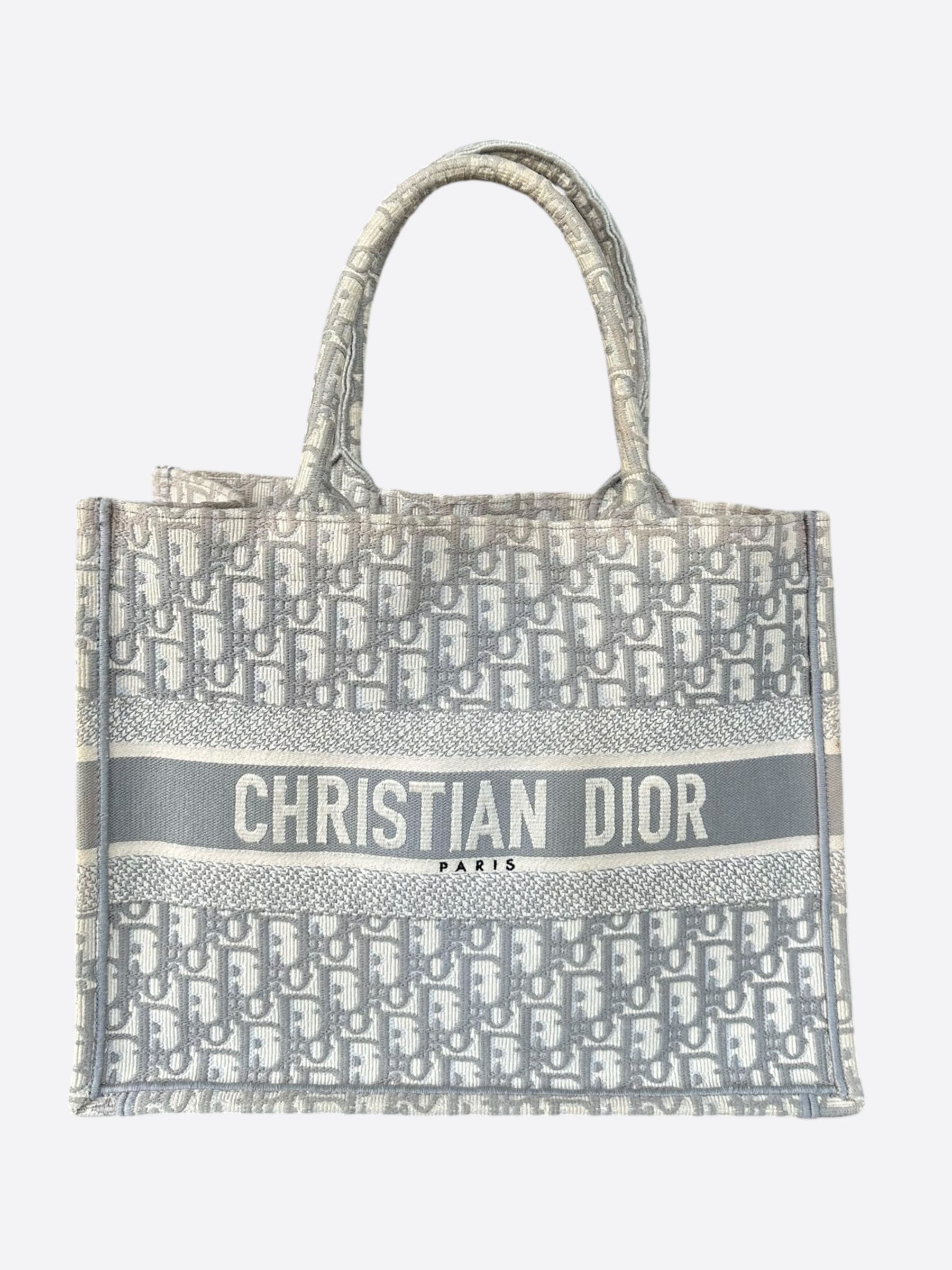 Dior Beige Grey Oblique Medium Book Tote