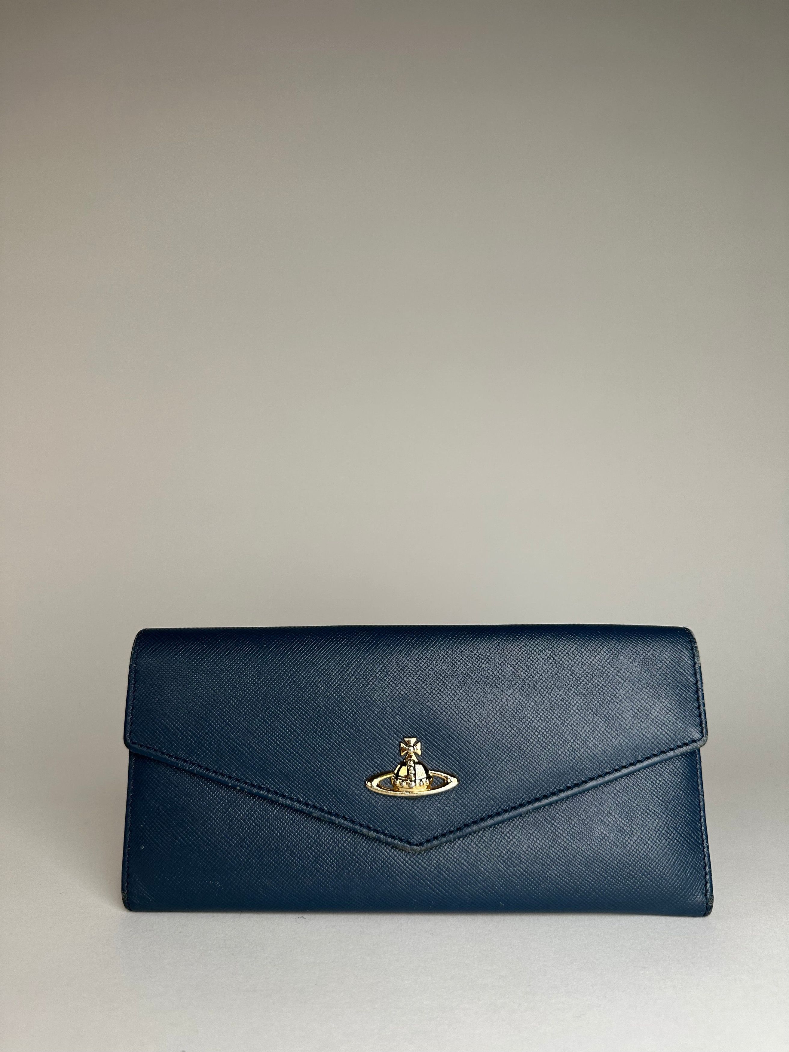 Vivienne Westwood Vintage Long Leather Wallet Blue Size ONE SIZE - 1 Thumbnail