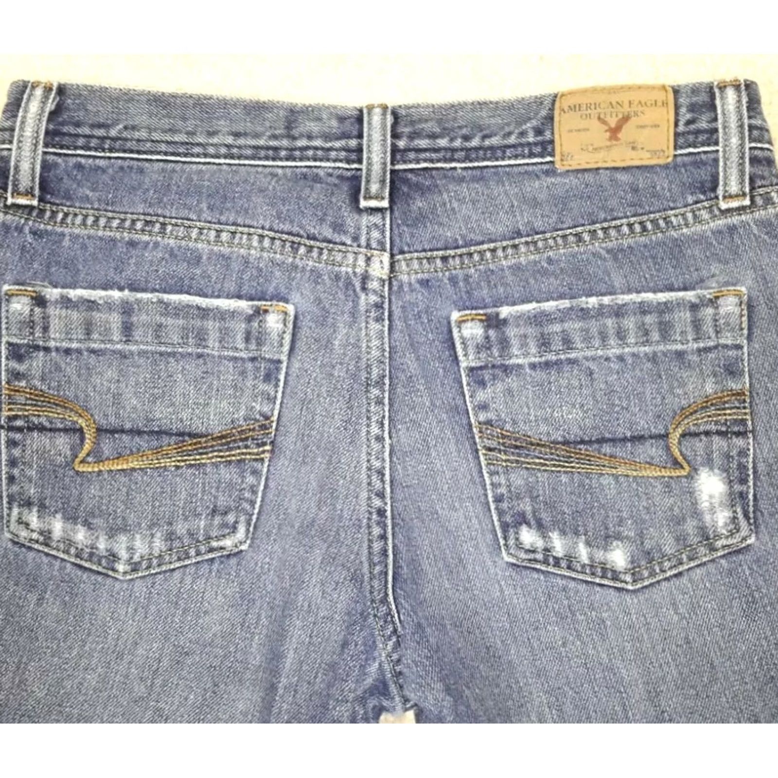 American Eagle Outfitters VINTAGE American Eagle Outfitters Favorite Flare Jeans Women's Size 2 Regular 28 in Denim Blue Cotton Embroidered 31 in Inseam Size 26" / US 2 / IT 38 - 5 Thumbnail