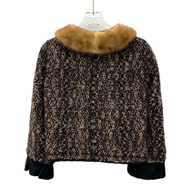 Louis Vuitton Louis Vuitton Dark brown single-breasted wool-woven tweed Size XS / US 0-2 / IT 36-38 - 2 Thumbnail