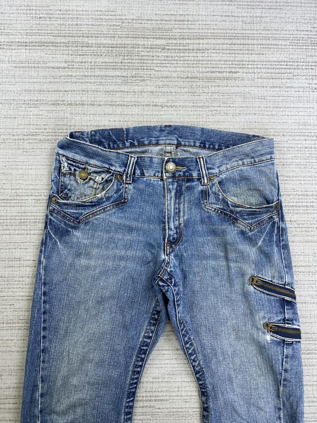 Hysteric Glamour Vintage Flared Rattle Trap Punk Distressed Denim Pants Size US 34 / EU 50 - 5 Thumbnail