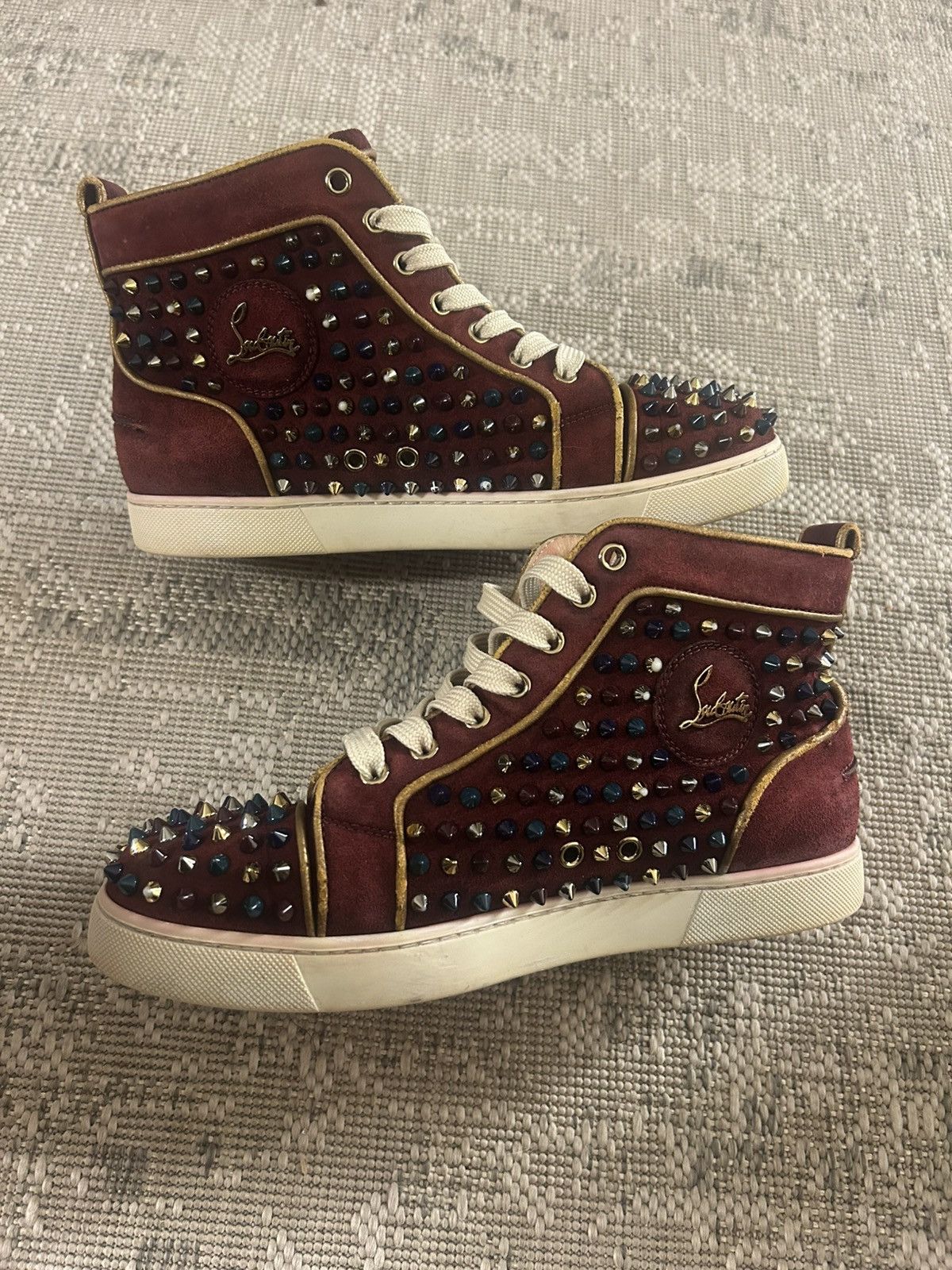 Christian Louboutin Red Bottom Hightop Sneakers Size US 7 / EU 40 - 2 Thumbnail
