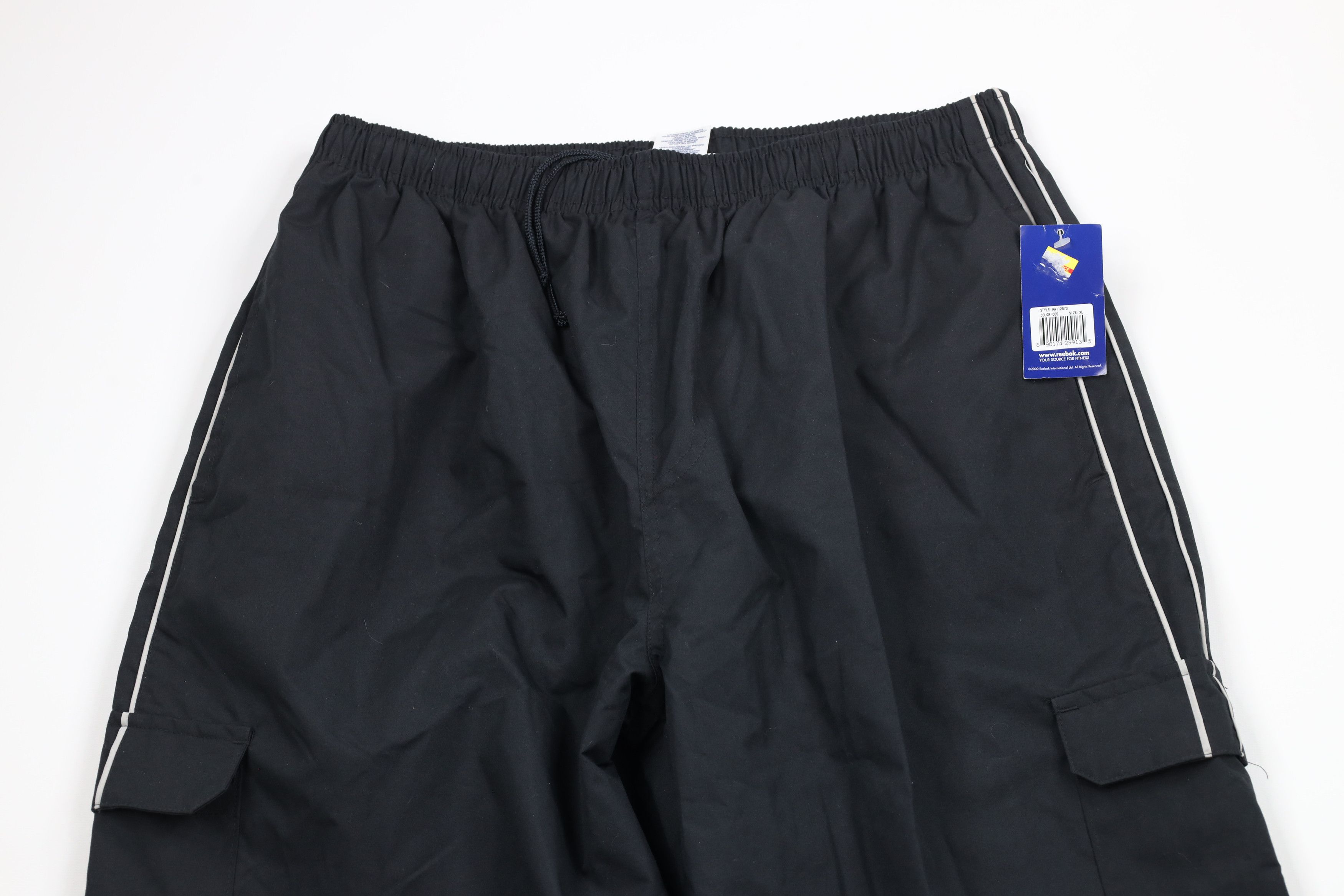 Reebok × Vintage Deadstock Vintage Y2K 2000 Reebok Wide Leg Cargo Pants Black Size US 38 / EU 54 - 2 Thumbnail