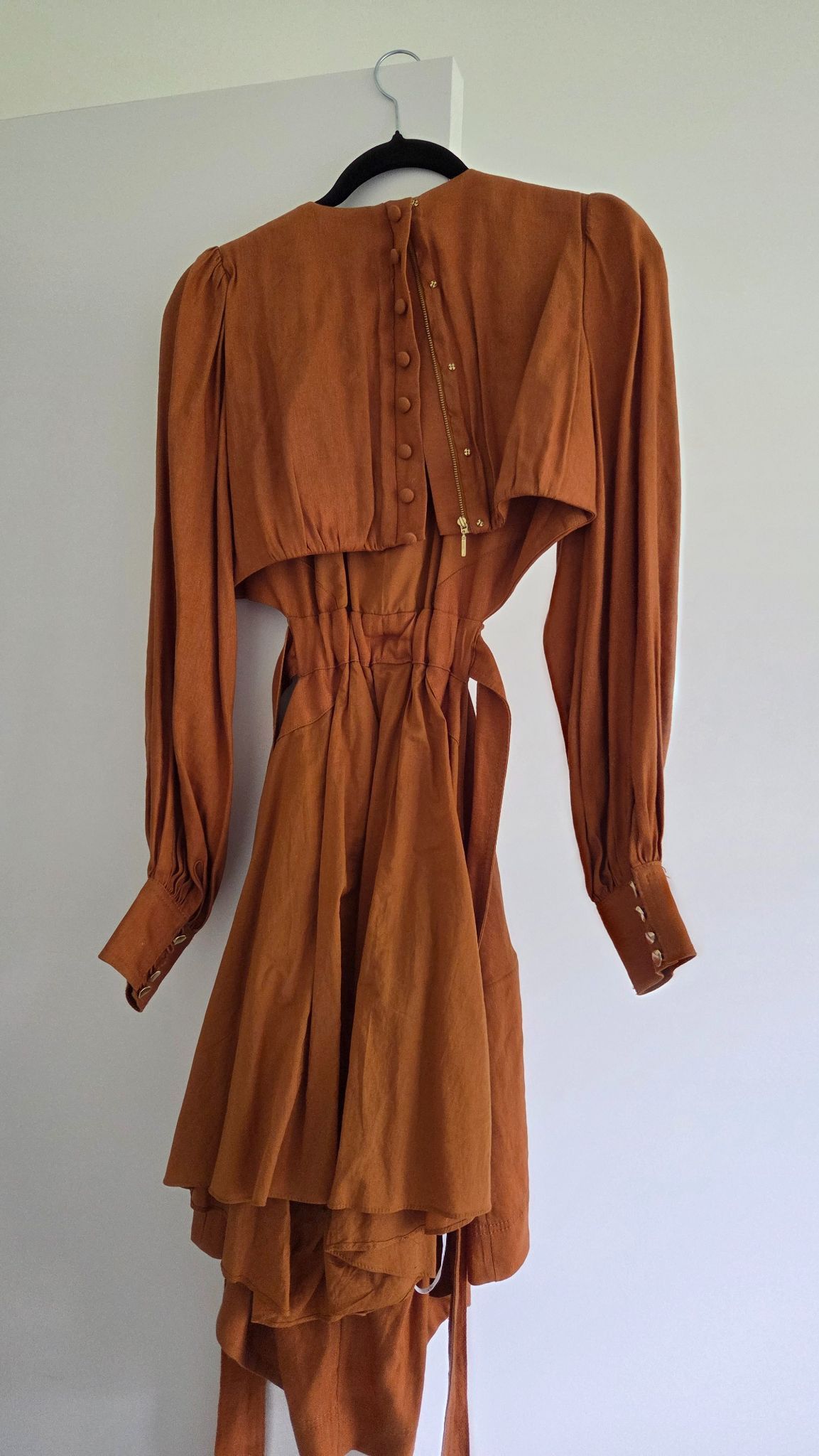 Aje Aje Rust Cutout Long Sleeve Mini Dress (Size 8) Size S / US 4 / IT 40 - 2 Thumbnail